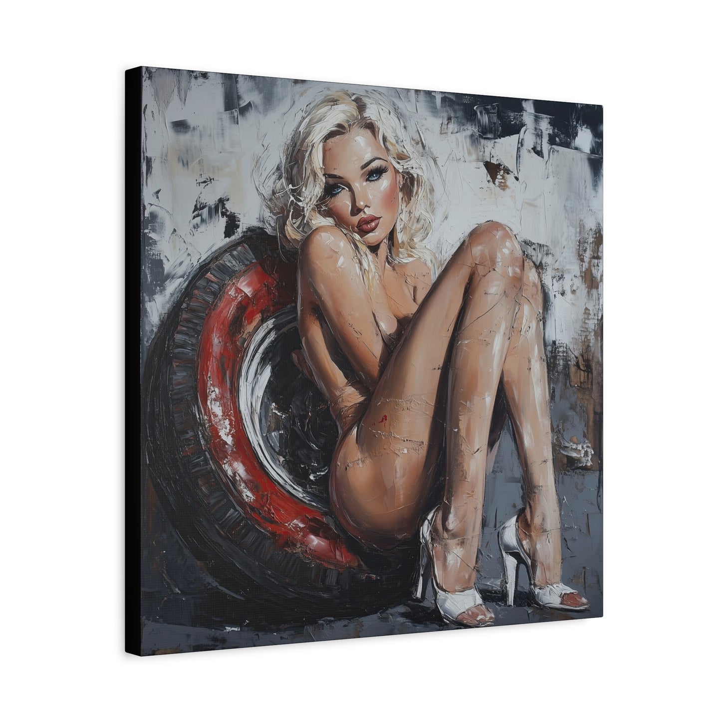 Gallery Wrapped Canvas, Guilt and Grit Adult Art Canvas, Erotic Pinup Art Canvas – Elara