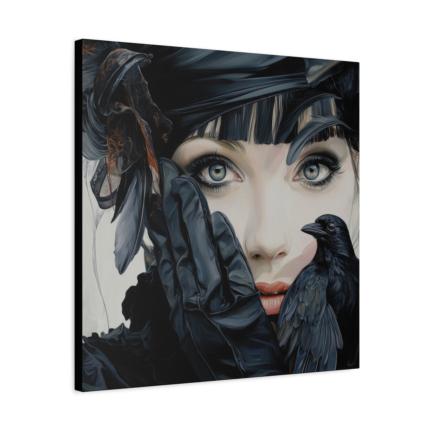 Gallery Wrapped Canvas, Myth and Bones Gothic Art Canvas, Dark Muse Canvas - Mireille