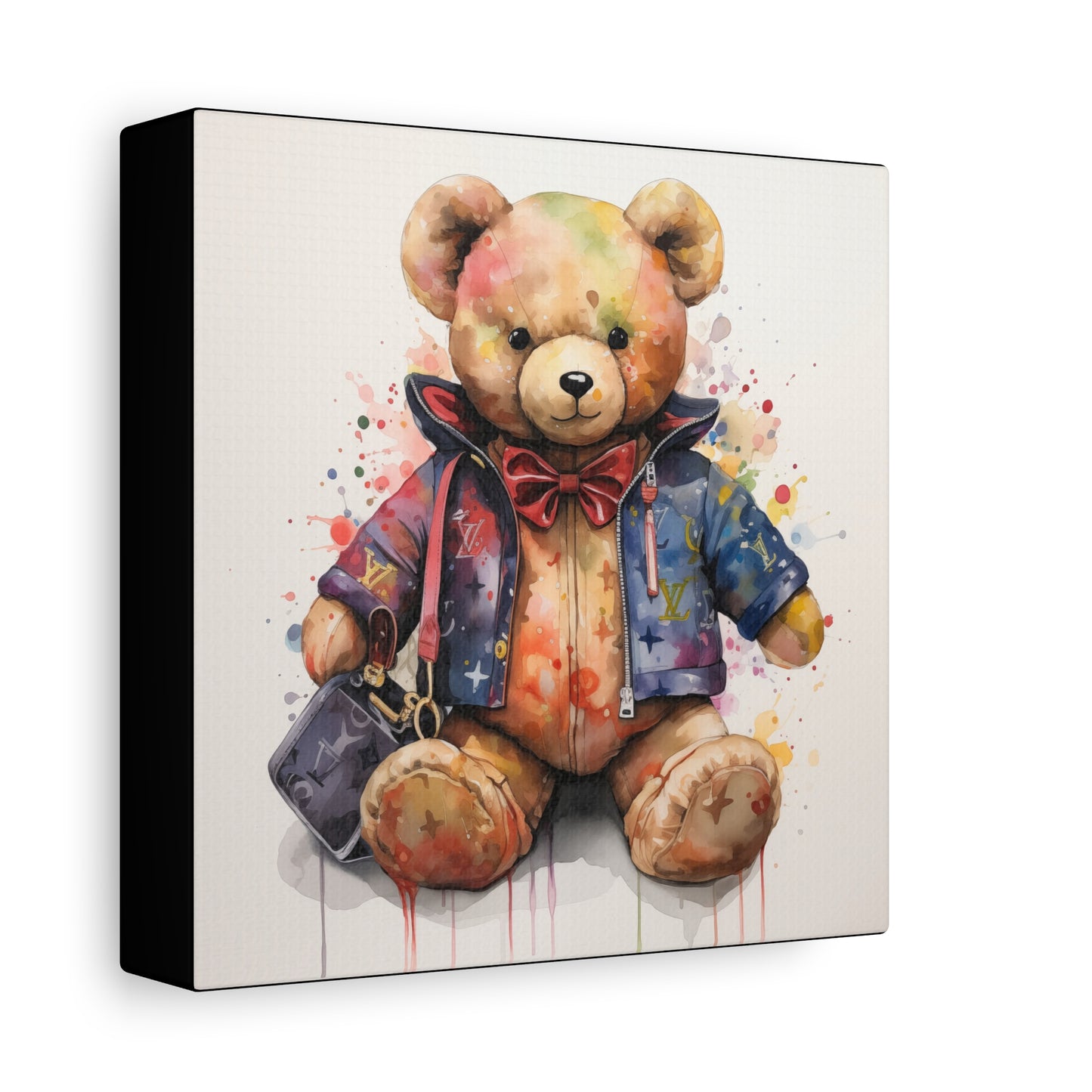 Canvas Gallery Wrap - Designer Bear Wall Art - Drip