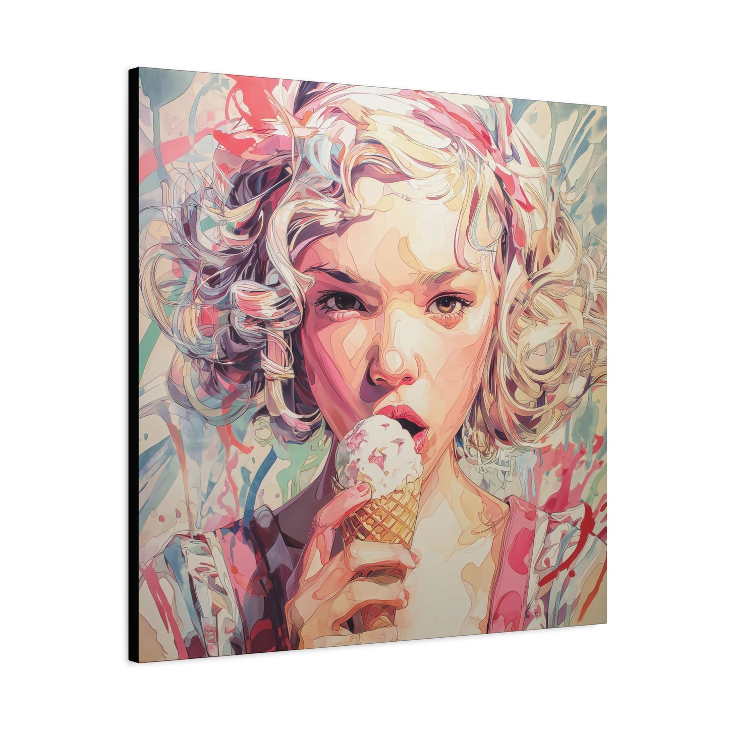 Gallery Wrapped Canvas, Sweet Summer Nostalgia, Sugar and Spice Art Canvas, Ice Cream Dreams Art – Rosie