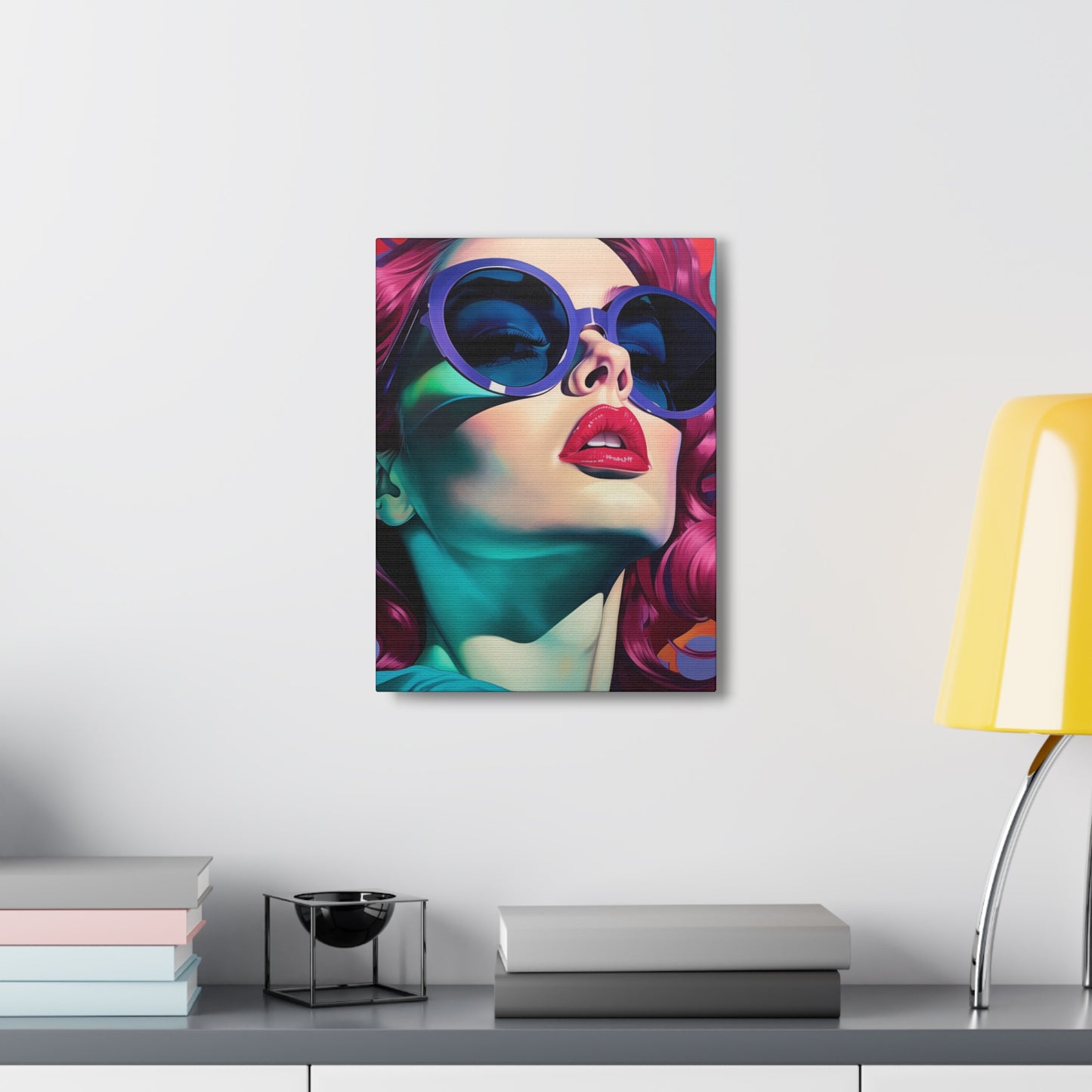Canvas Gallery Wrapped High-Fashion Wall Art, Stylish Decor, Retro Femme Doll Pop Art – Electra