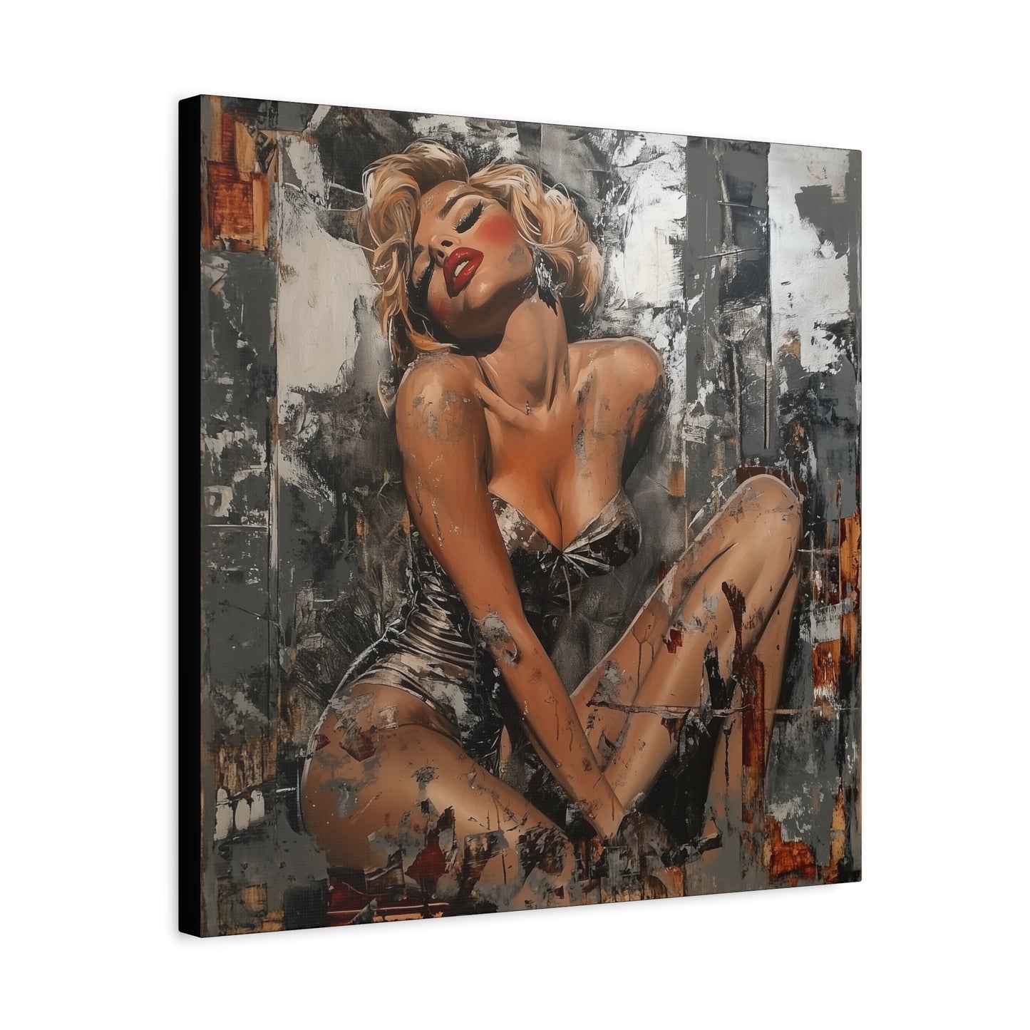 Gallery Wrapped Canvas, Guilt and Grit Adult Art Canvas, Erotic Pinup Art Canvas – Juliette