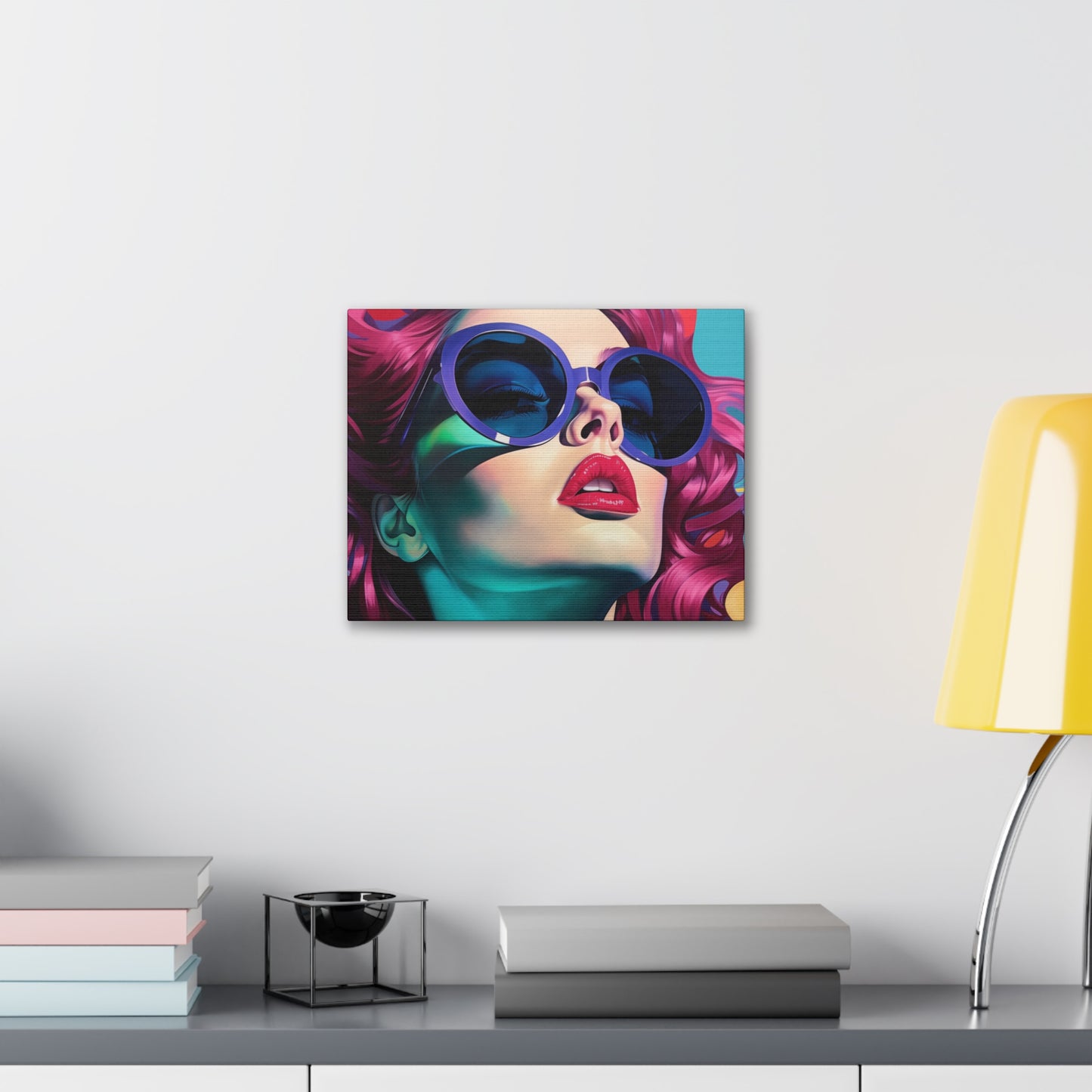 Canvas Gallery Wrapped High-Fashion Wall Art, Stylish Decor, Retro Femme Doll Pop Art – Electra