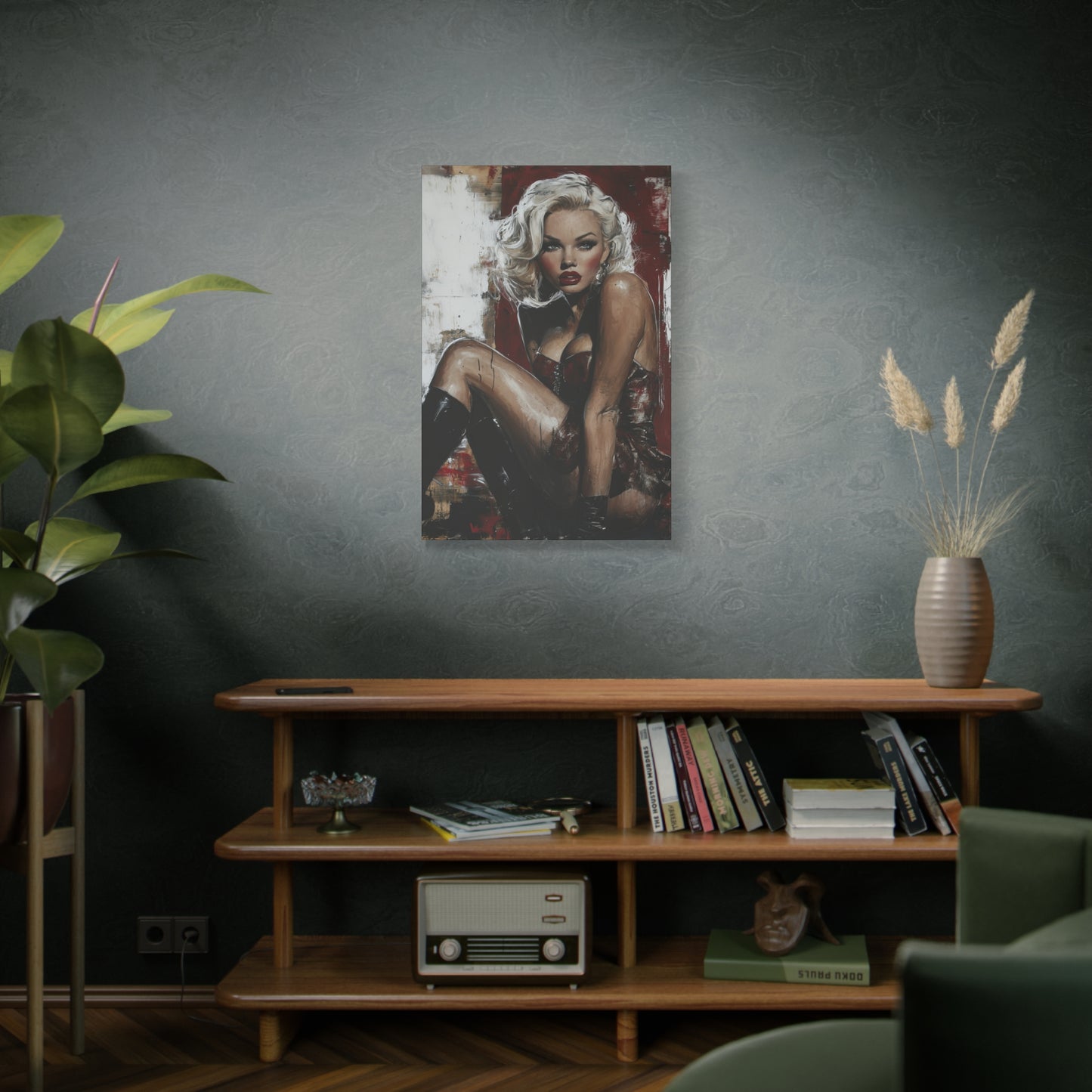 Gallery Wrapped Canvas, Guilt and Grit Adult Art Canvas, Erotic Pinup Art Canvas – Valentina
