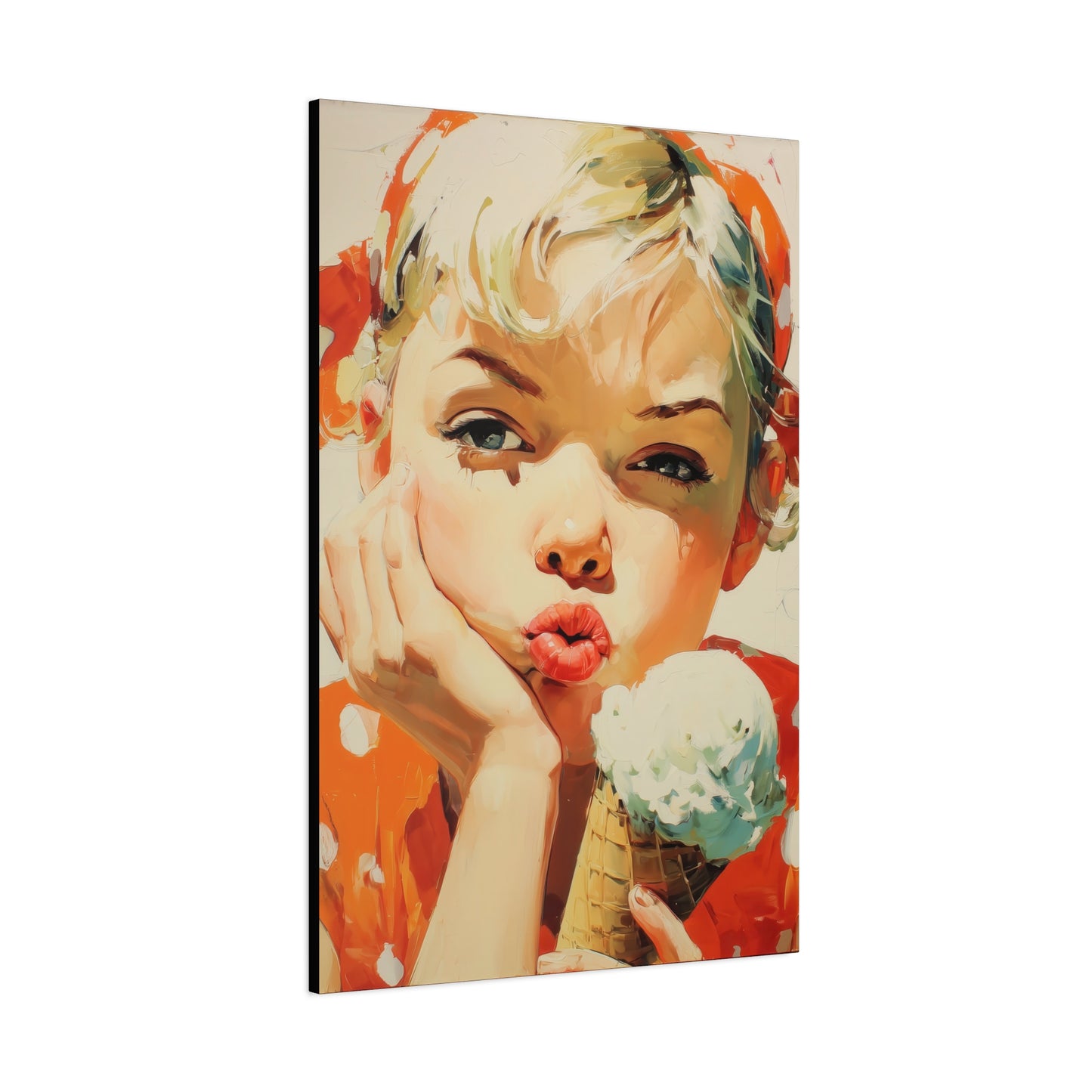 Gallery Wrapped Canvas, Sweet Summer Nostalgia, Sugar and Spice Art Canvas, Ice Cream Dreams Art – June