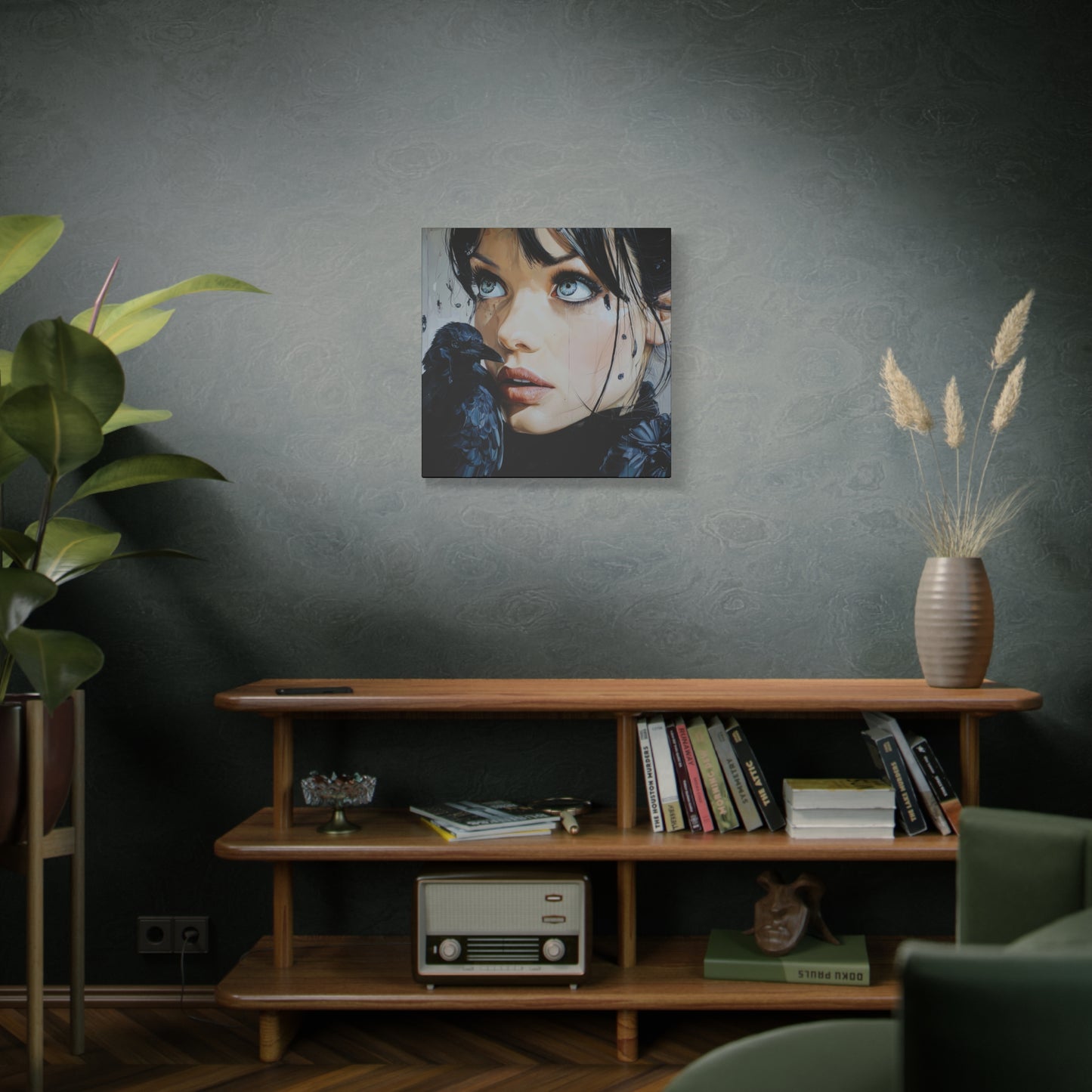 Gallery Wrapped Canvas, Myth and Bones Gothic Art Canvas, Dark Muse Canvas - Azula
