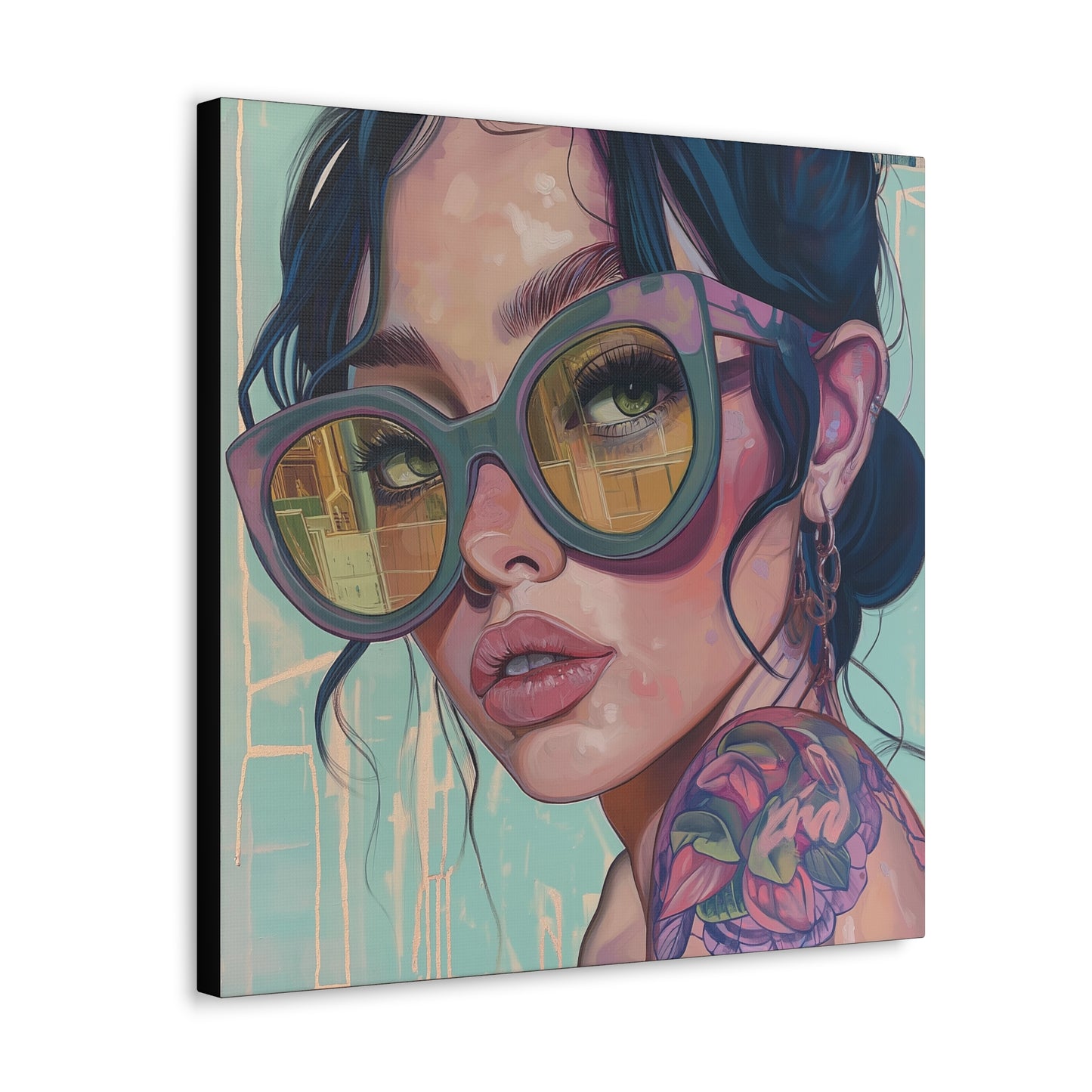 Canvas Gallery Wrap, Ladies in Lenses Wall Art, Abstract Femme Girl Art - Meg