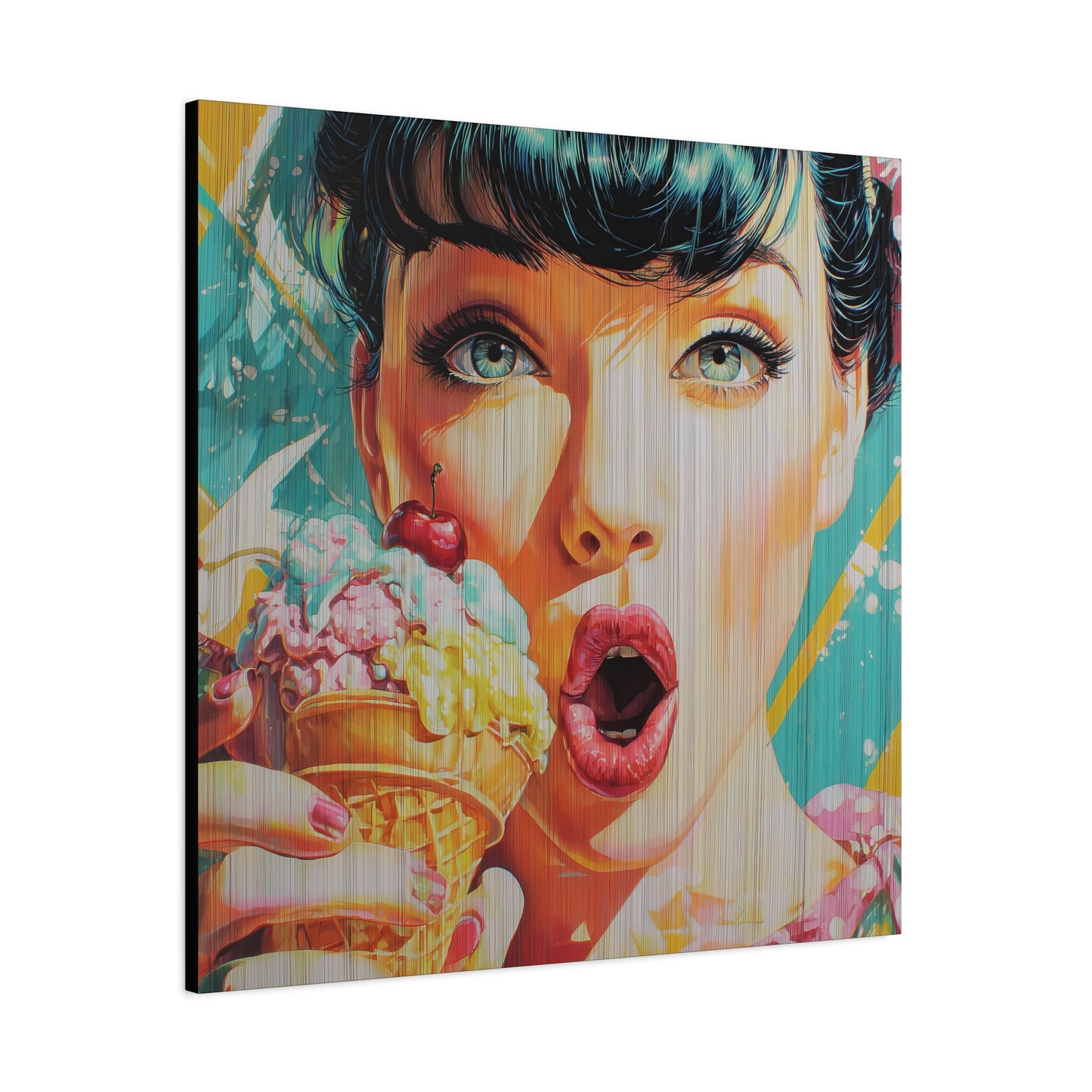 Gallery Wrapped Canvas, Sweet Summer Nostalgia, Sugar and Spice Art Canvas, Ice Cream Dreams Art – Penny