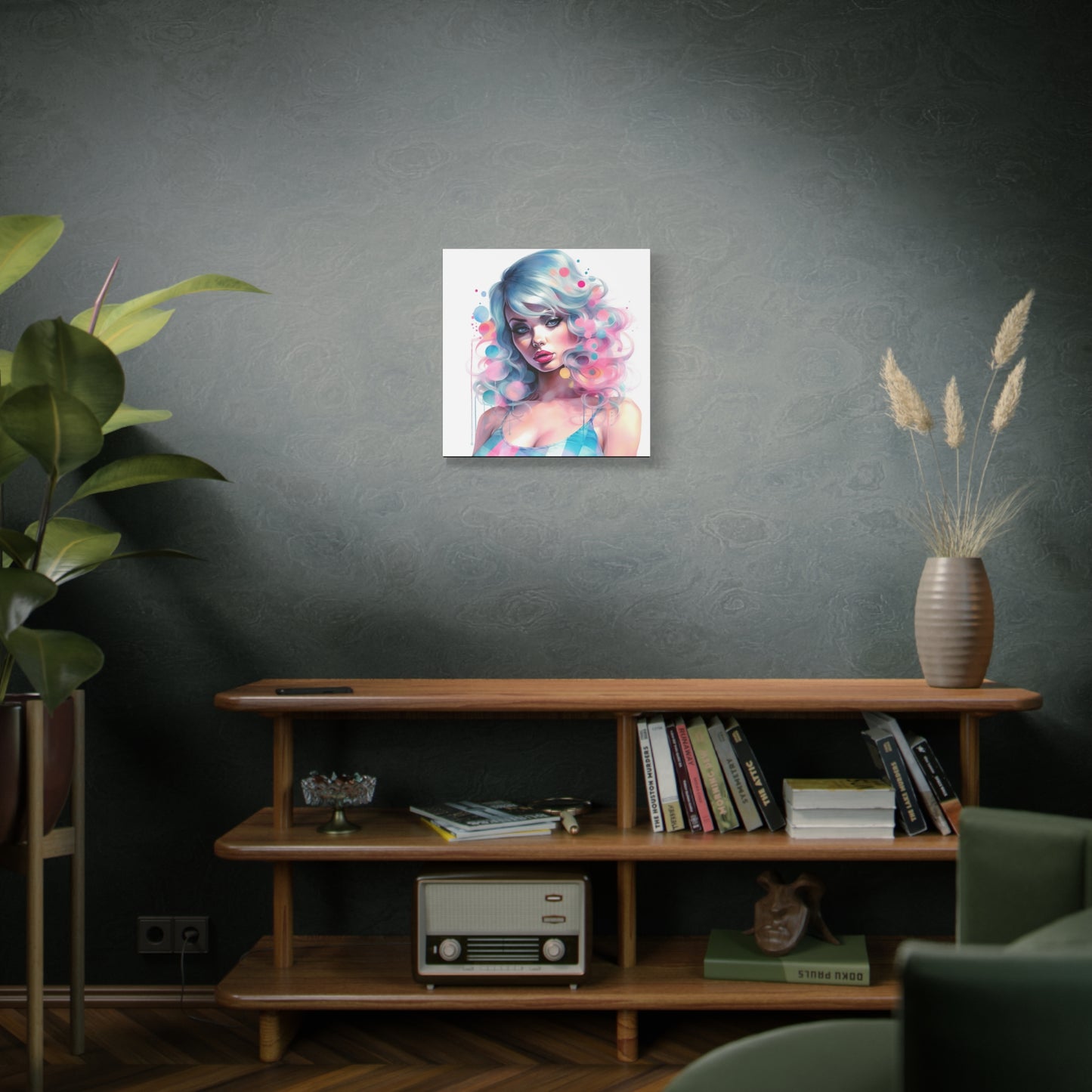 Canvas Gallery Wrapped High-Fashion Wall Art, Stylish Decor, Retro Femme Doll Pop Art – Sylvie