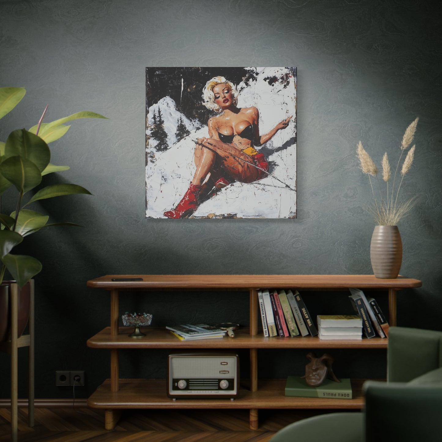 Gallery Wrapped Canvas, Guilt and Grit Adult Art Canvas, Erotic Pinup Art Canvas – Scarlett