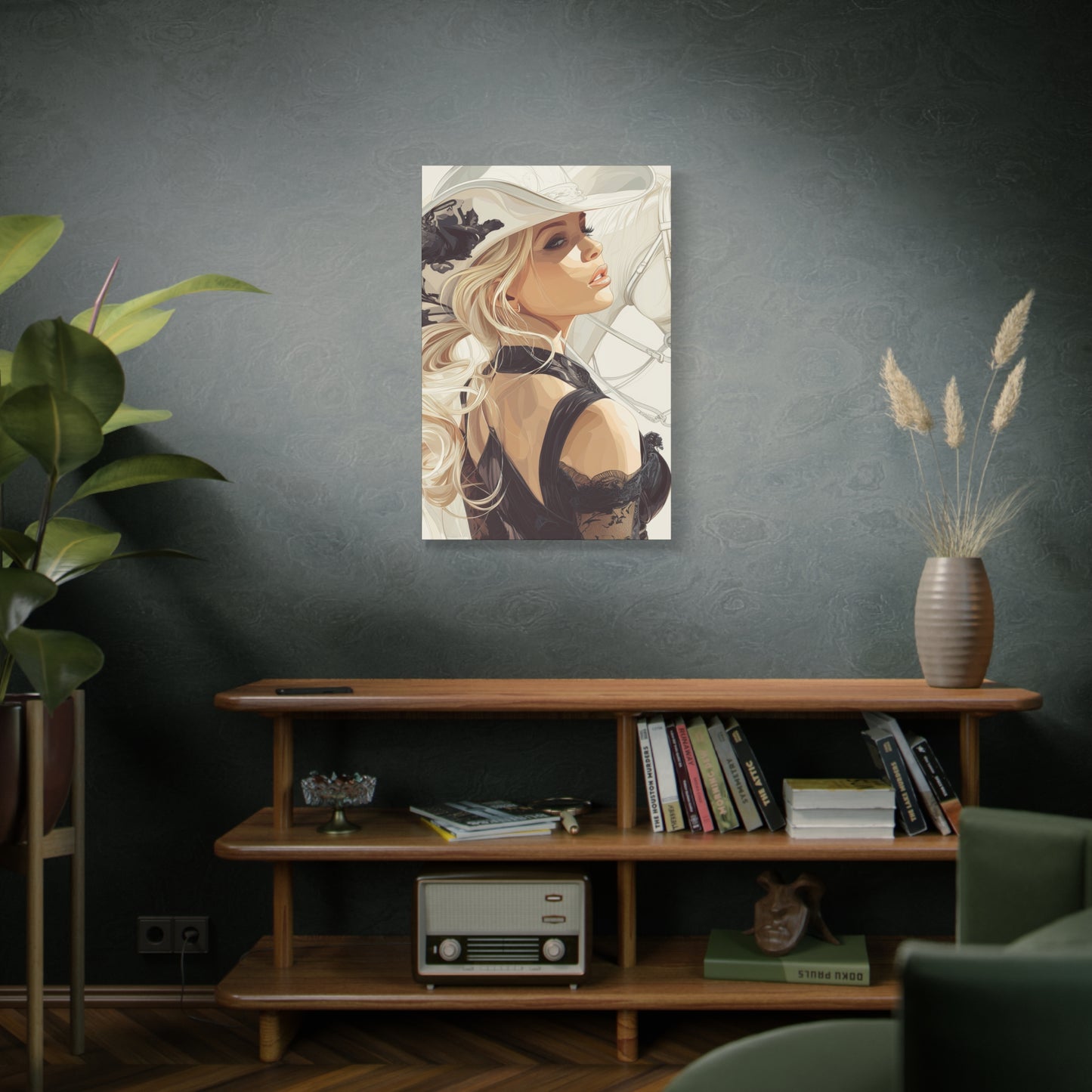 Gallery Wrapped Canvas, Wranglers and Wreckage Art Canvas, Erotic Pinup Art Canvas – Maisie