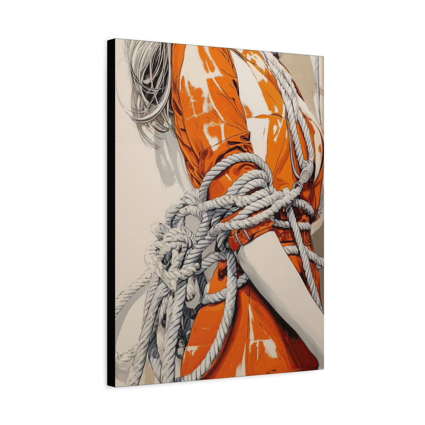 Gallery Wrapped Canvas, Ropes and Reverence Art Canvas, Erotic Shibari Art Canvas – Mei