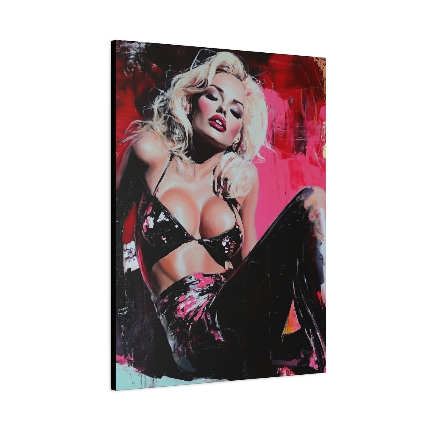 Gallery Wrapped Canvas, Guilt and Grit Adult Art Canvas, Erotic Pinup Art Canvas – Lila