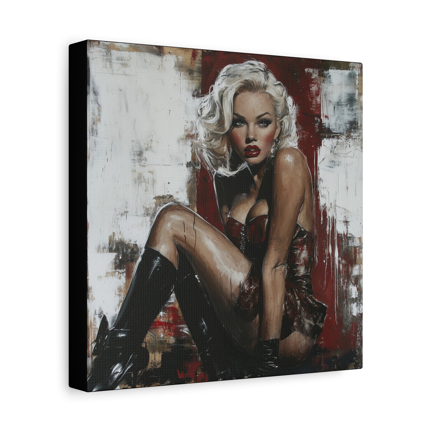 Gallery Wrapped Canvas, Guilt and Grit Adult Art Canvas, Erotic Pinup Art Canvas – Valentina