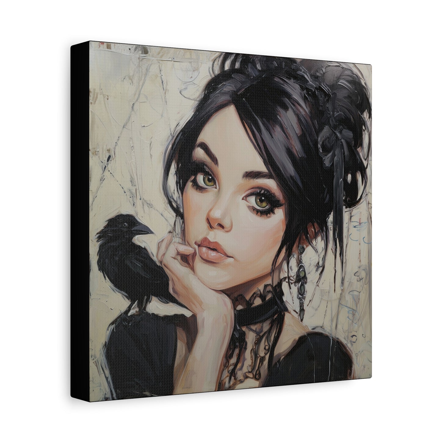 Gallery Wrapped Canvas, Myth and Bones Gothic Art Canvas, Dark Muse Canvas - Verity
