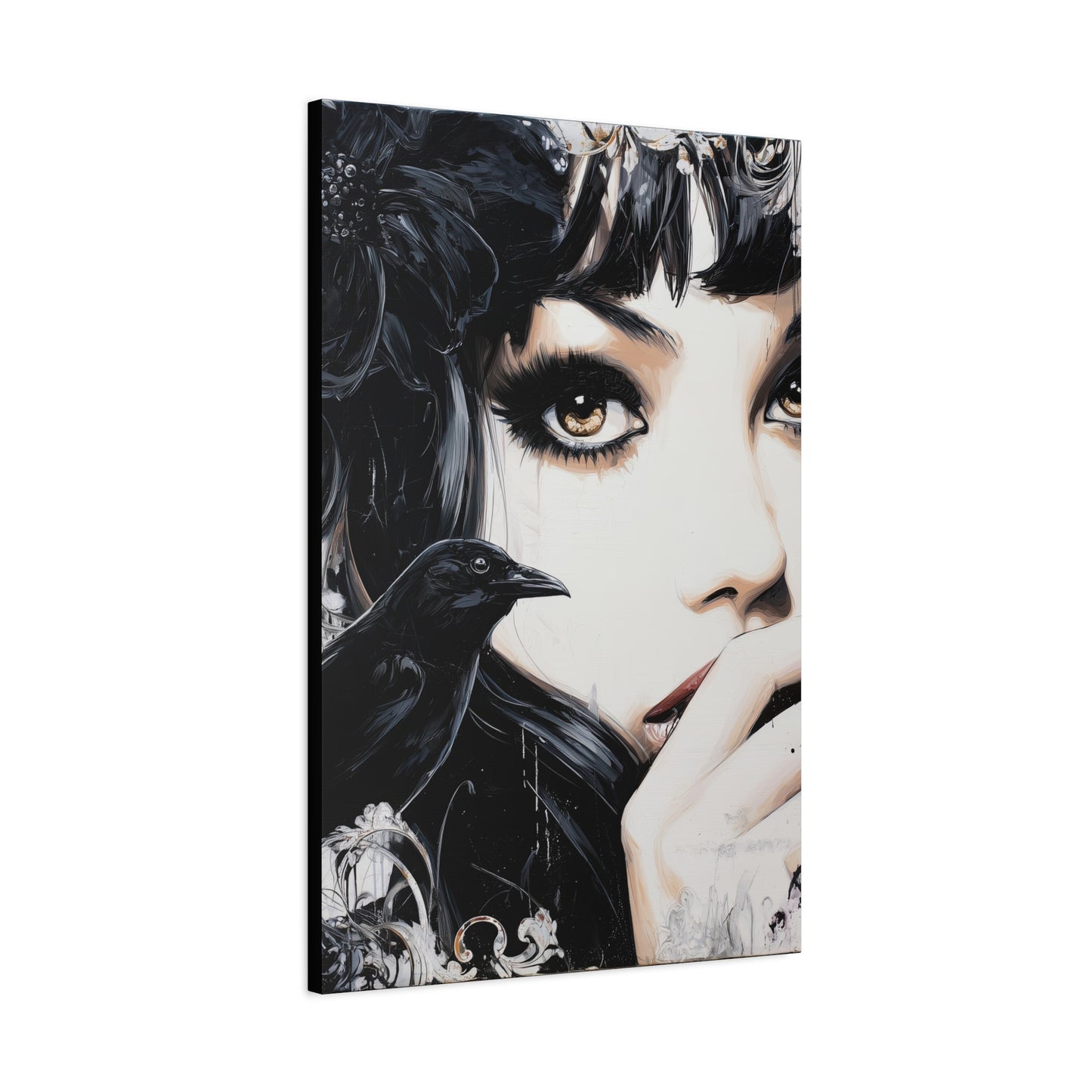 Gallery Wrapped Canvas, Myth and Bones Gothic Art Canvas, Dark Muse Canvas - Sable