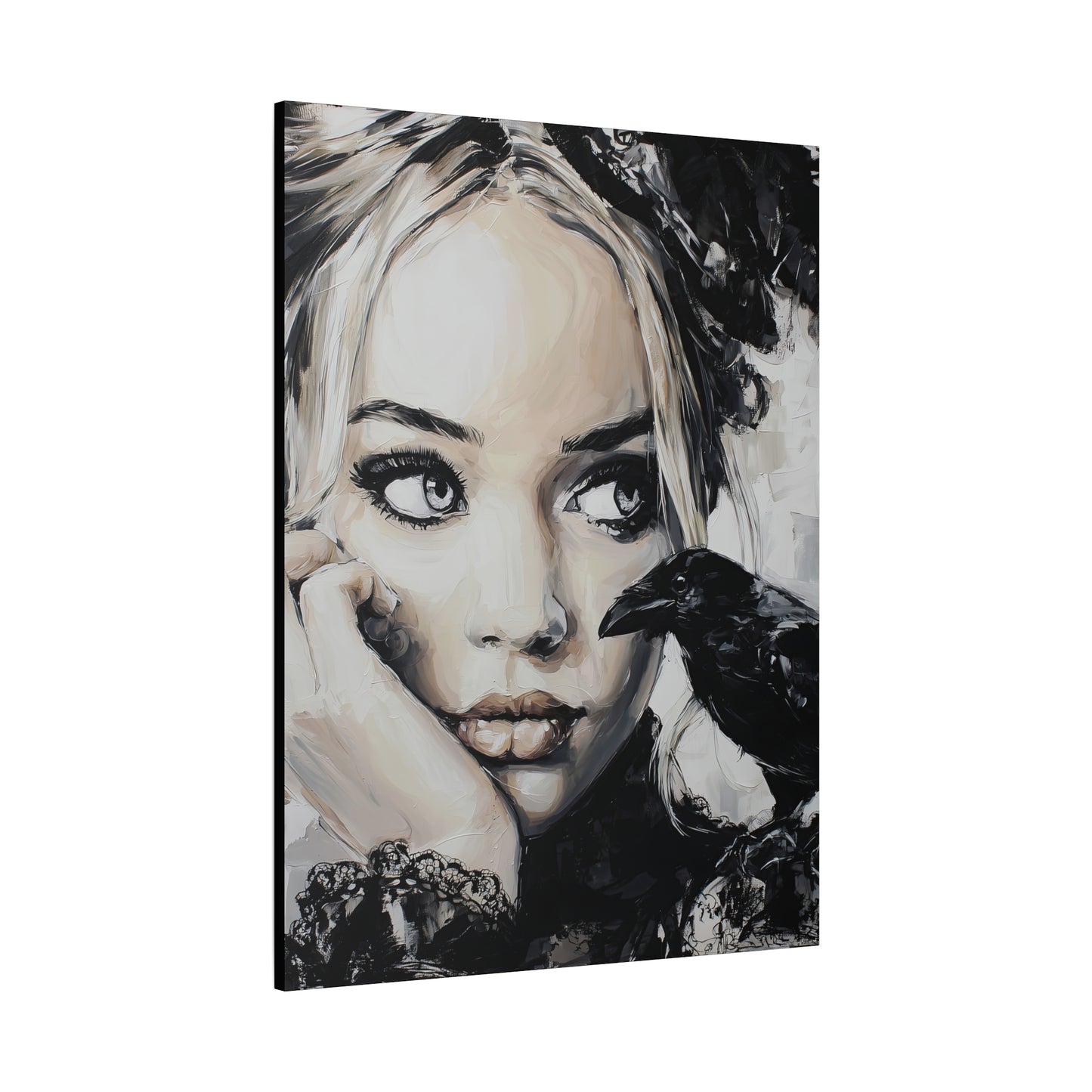 Gallery Wrapped Canvas, Myth and Bones Gothic Art Canvas, Dark Muse Canvas - Nicolette
