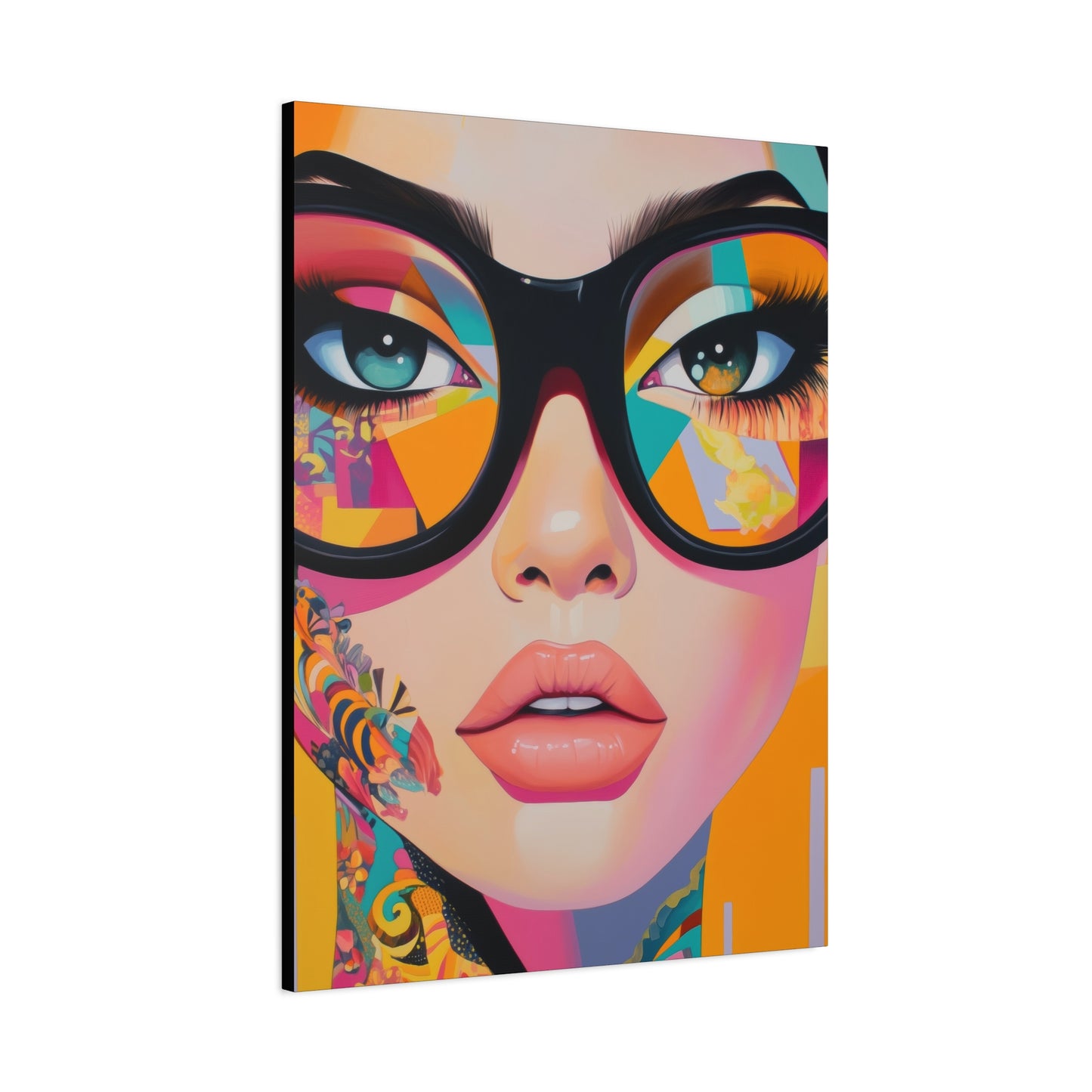 Canvas Gallery Wrap, Ladies in Lenses Wall Art, Abstract Femme Girl Art - Sabrina