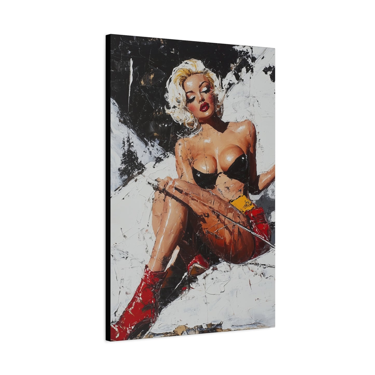 Gallery Wrapped Canvas, Guilt and Grit Adult Art Canvas, Erotic Pinup Art Canvas – Scarlett