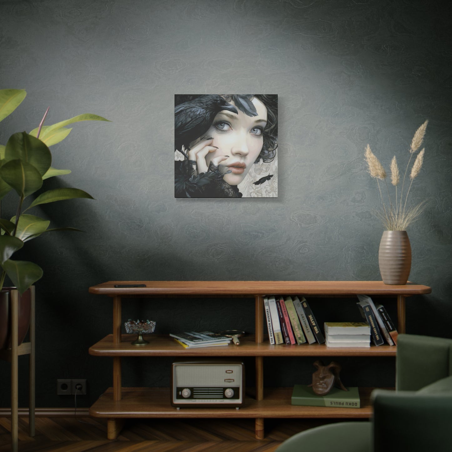 Gallery Wrapped Canvas, Myth and Bones Gothic Art Canvas, Dark Muse Canvas - Odessa