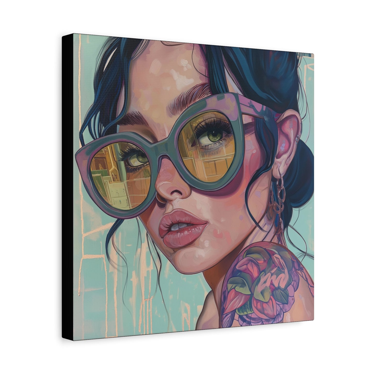 Canvas Gallery Wrap, Ladies in Lenses Wall Art, Abstract Femme Girl Art - Meg