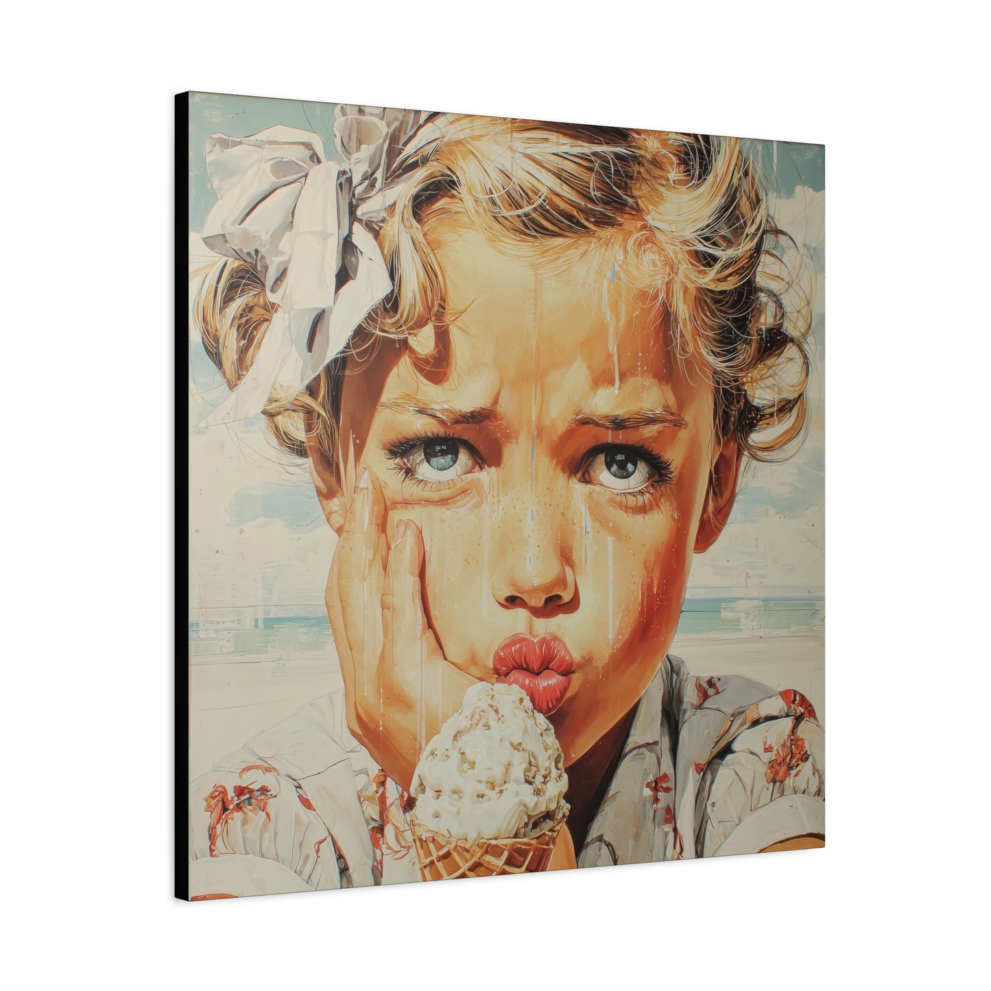 Gallery Wrapped Canvas, Sweet Summer Nostalgia, Sugar and Spice Art Canvas, Ice Cream Dreams Art – Faye