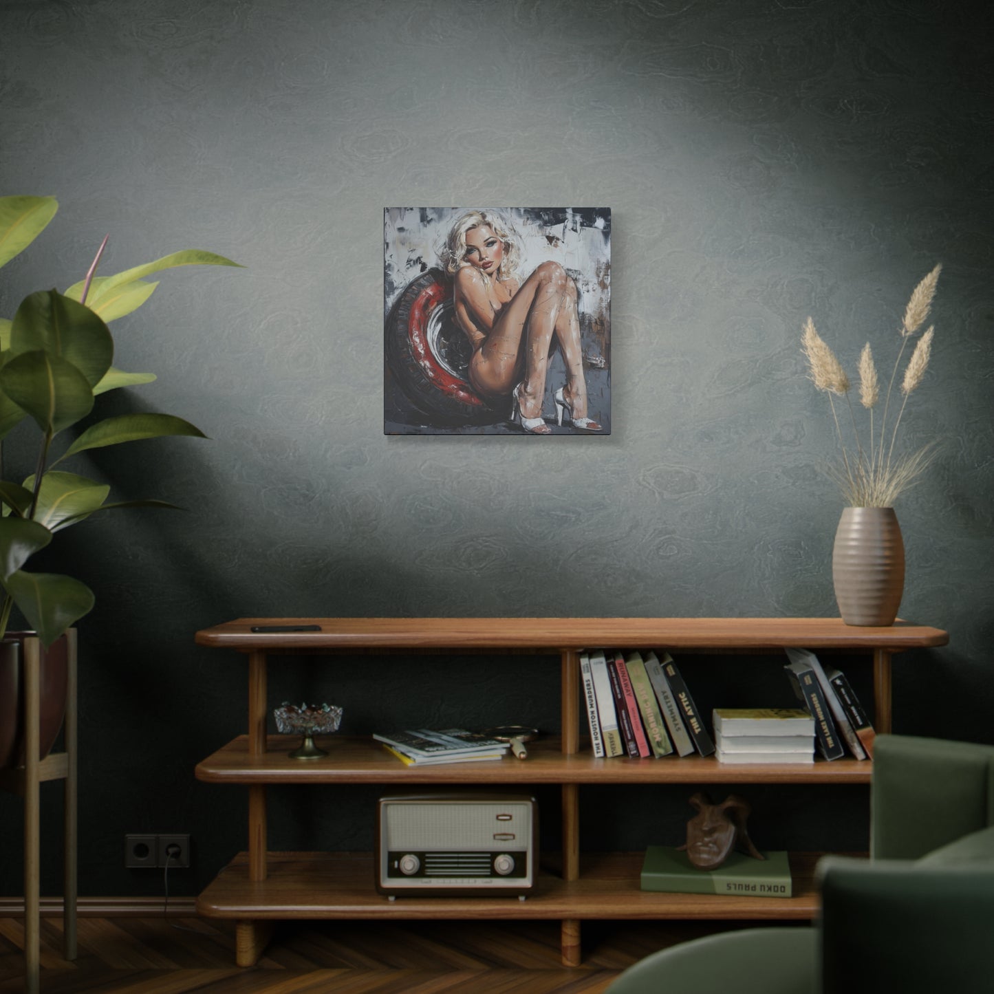 Gallery Wrapped Canvas, Guilt and Grit Adult Art Canvas, Erotic Pinup Art Canvas – Elara