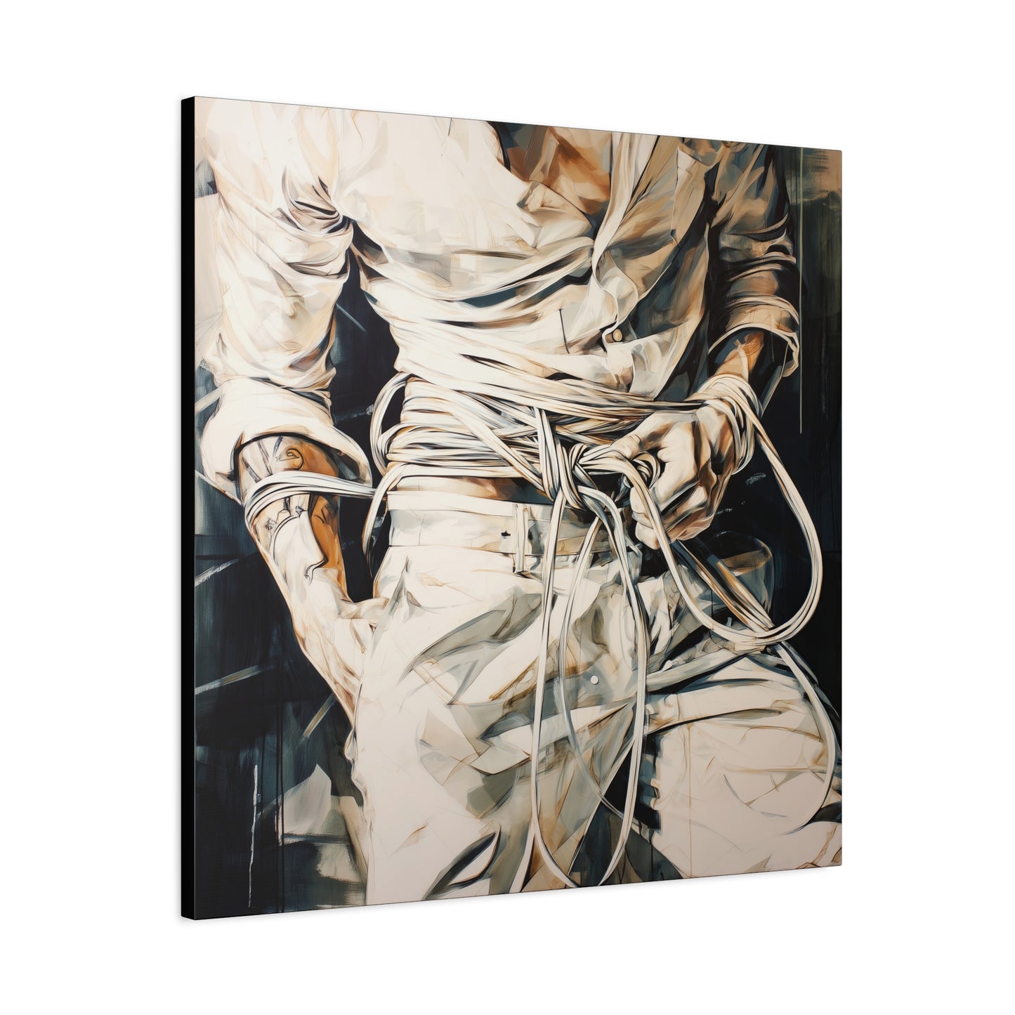 Gallery Wrapped Canvas, Ropes and Reverence Art Canvas, Erotic Shibari Art Canvas – Lucien