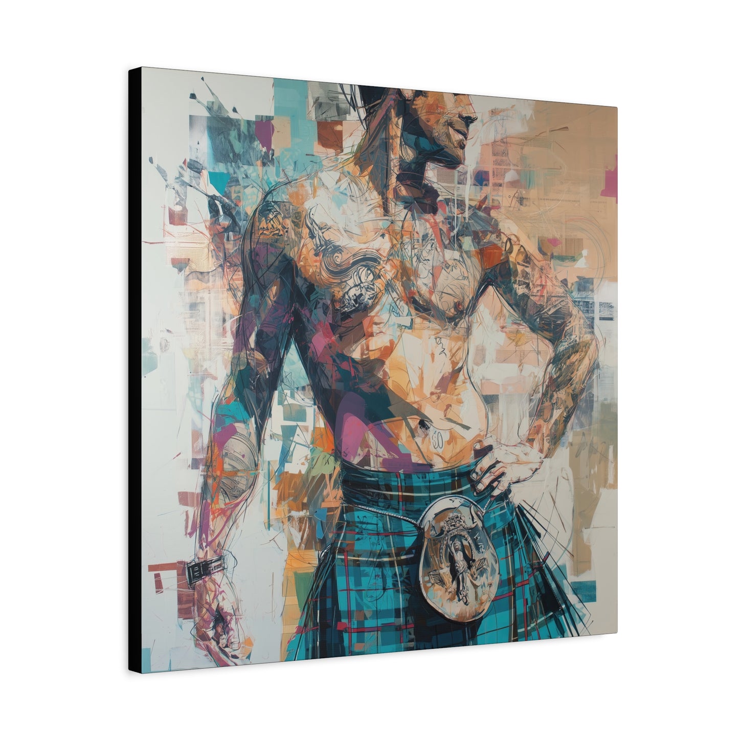 Gallery Wrapped Canvas, Kilts and Carnage Art Canvas, Erotic Pinup Art Canvas – Lachlan