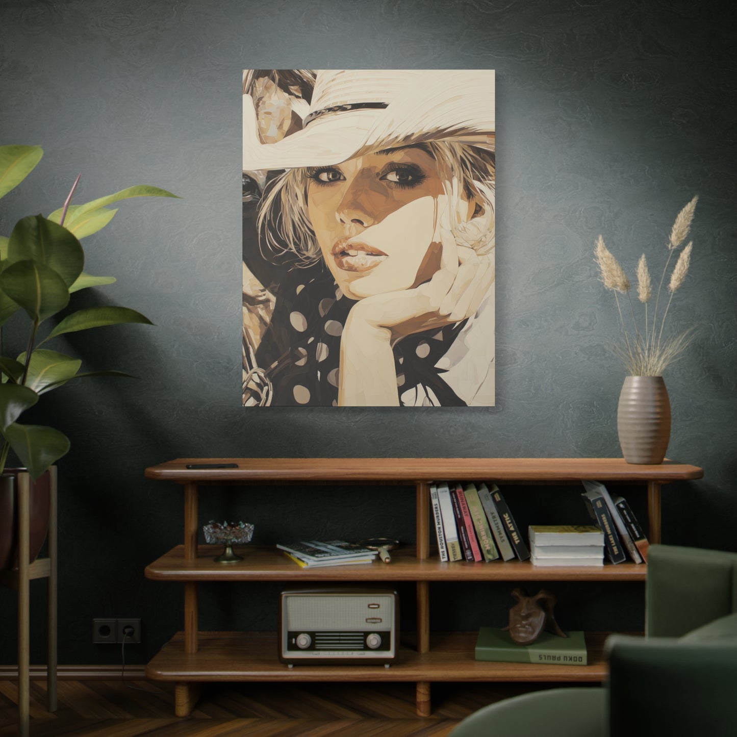 Gallery Wrapped Canvas, Wranglers and Wreckage Art Canvas, Erotic Pinup Art Canvas – Hattie