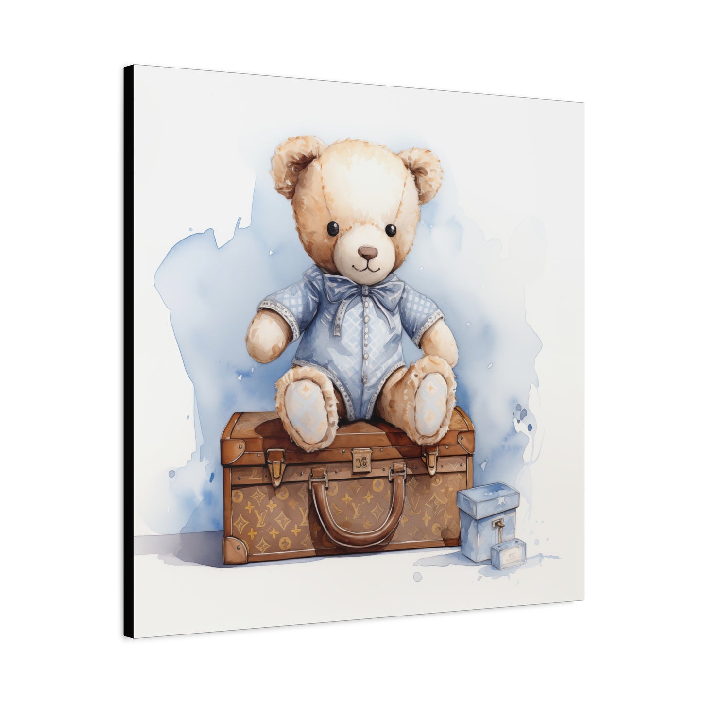 Canvas Gallery Wrap - Designer Trunk Bear Wall Art - Blu