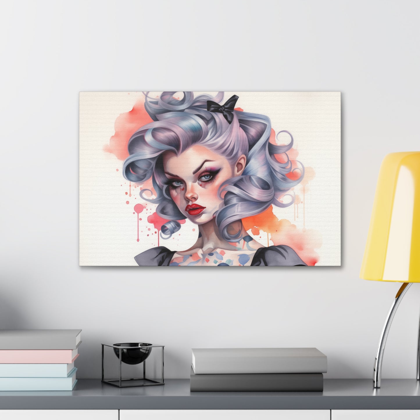 Gallery Wrapped Canvas, Edgy Tattooed Beauty, Urban Pop Art Canvas – Noelle