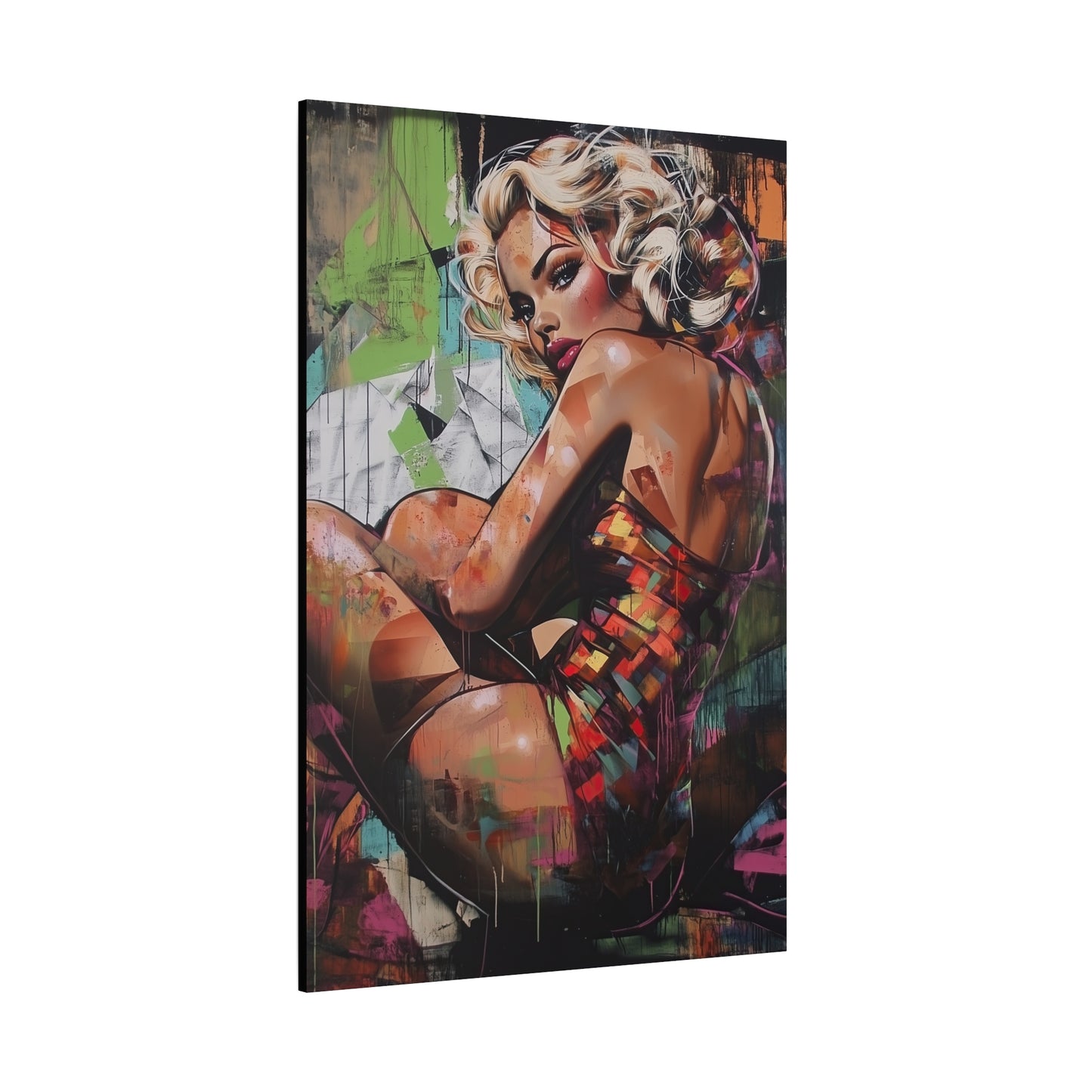 Gallery Wrapped Canvas, Guilt and Grit Adult Art Canvas, Erotic Pinup Art Canvas – Selene