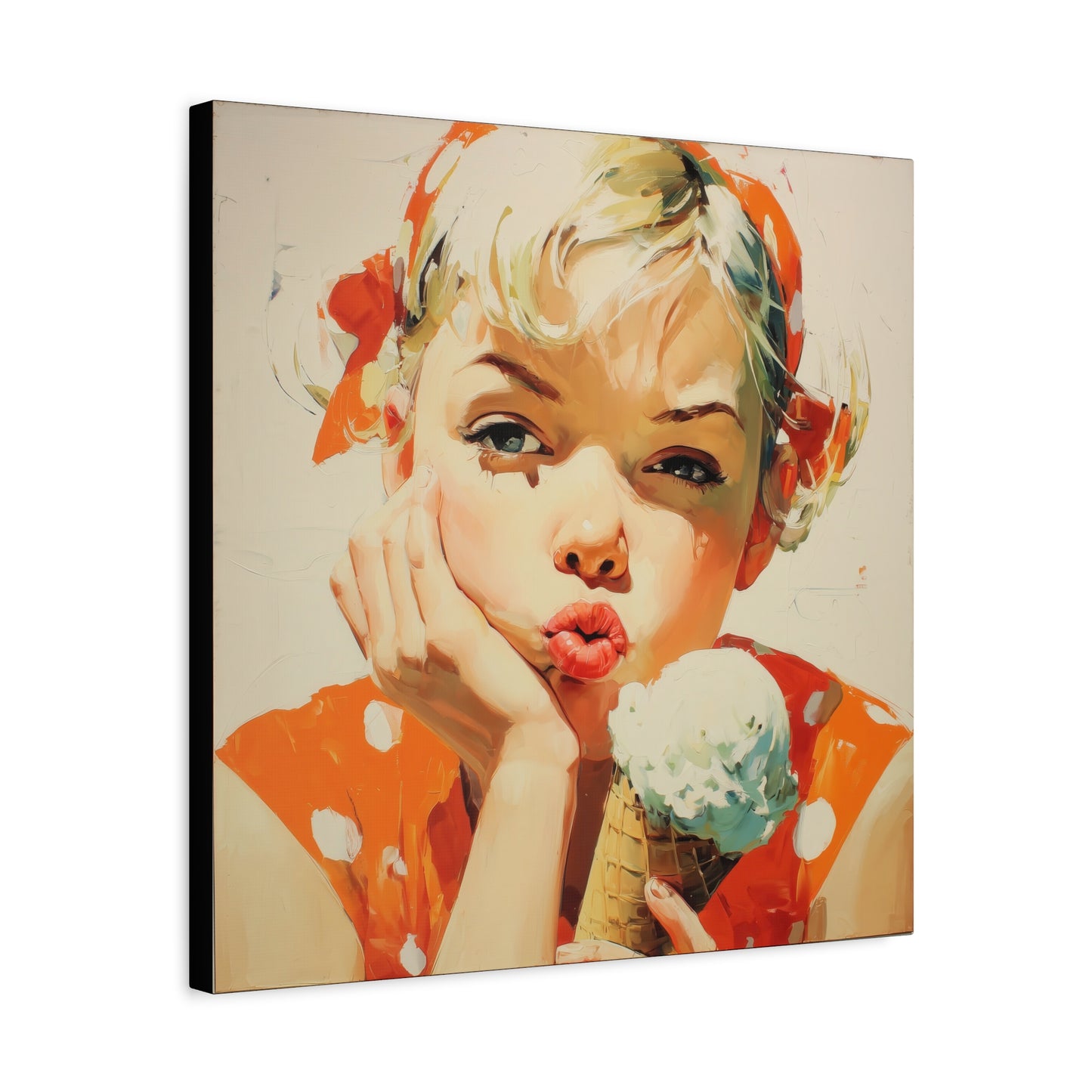 Gallery Wrapped Canvas, Sweet Summer Nostalgia, Sugar and Spice Art Canvas, Ice Cream Dreams Art – June