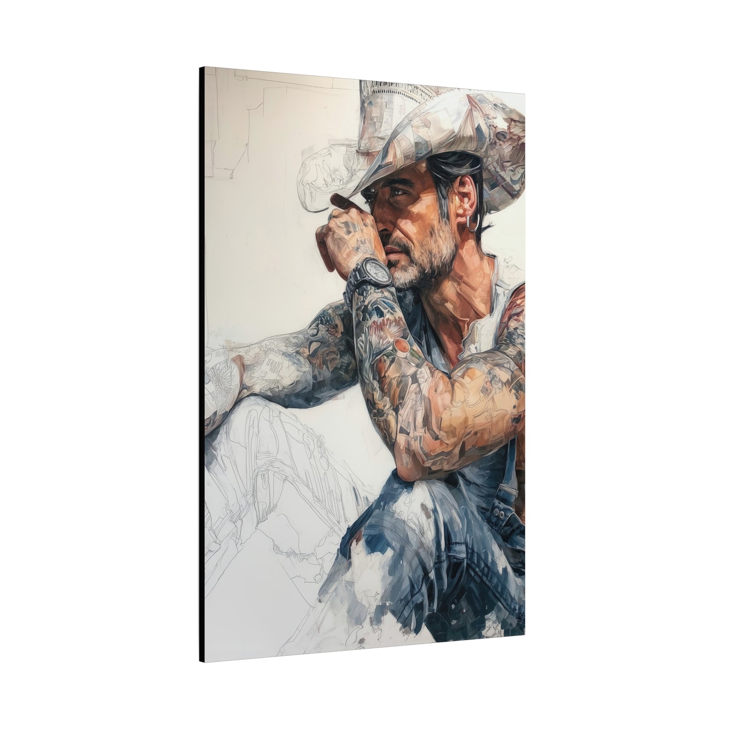 Gallery Wrapped Canvas, Wranglers and Wreckage Art Canvas, Erotic Pinup Art Canvas – Jace