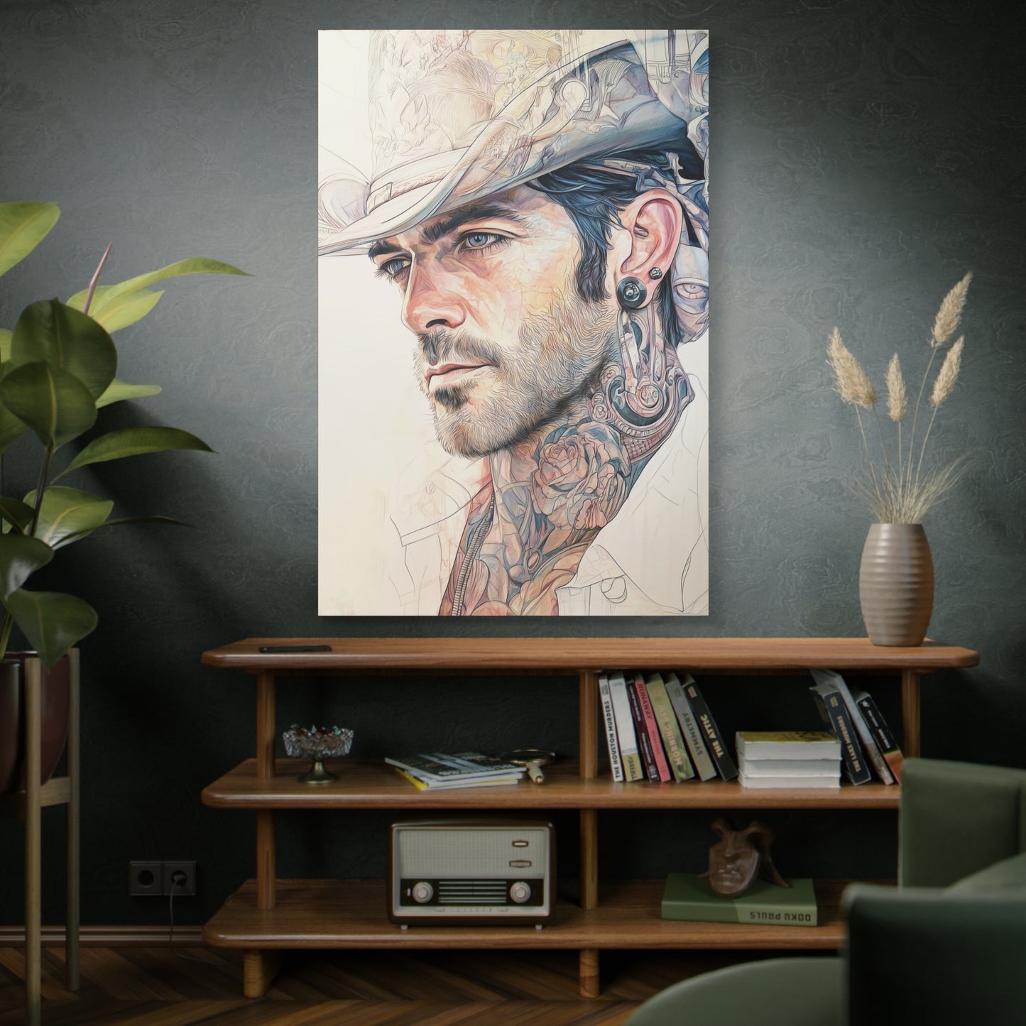 Gallery Wrapped Canvas, Wranglers and Wreckage Art Canvas, Erotic Pinup Art Canvas – Buck