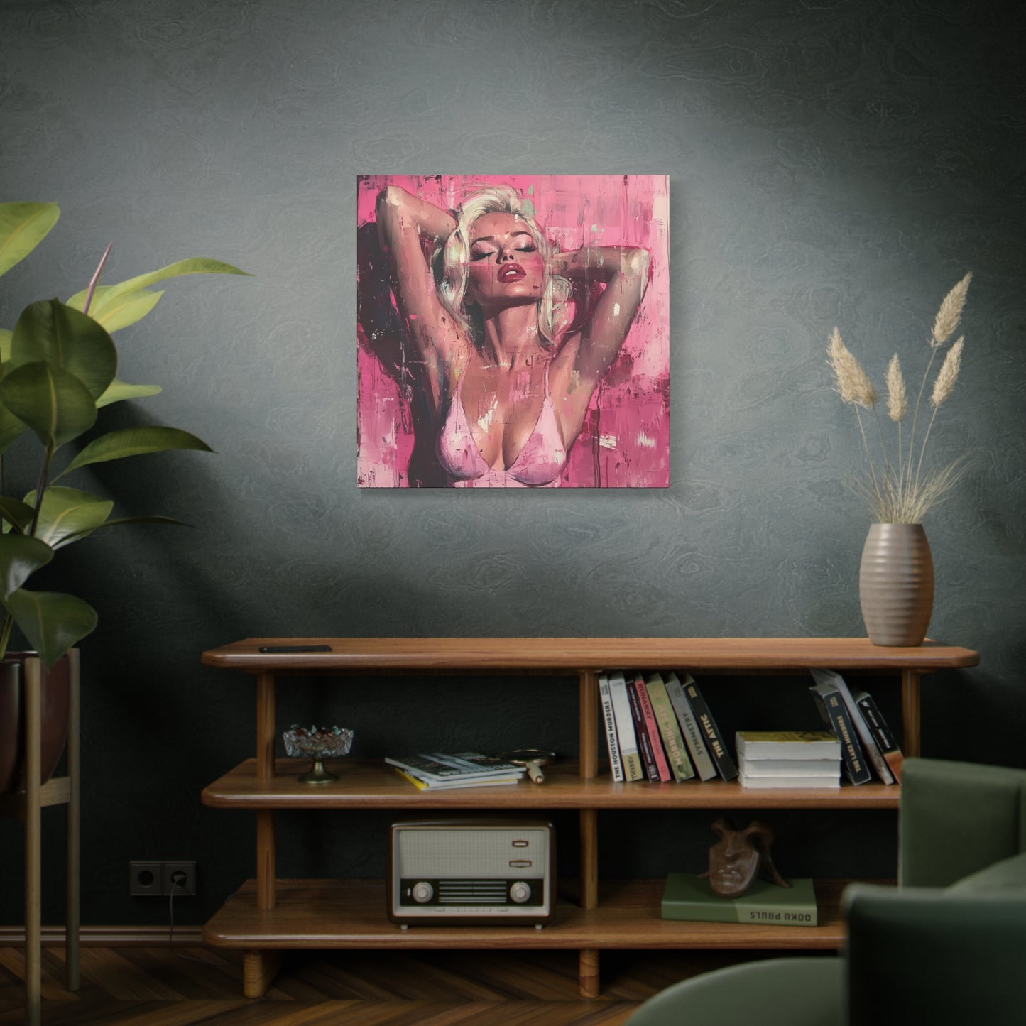 Gallery Wrapped Canvas, Guilt and Grit Adult Art Canvas, Erotic Pinup Art Canvas – Roxie