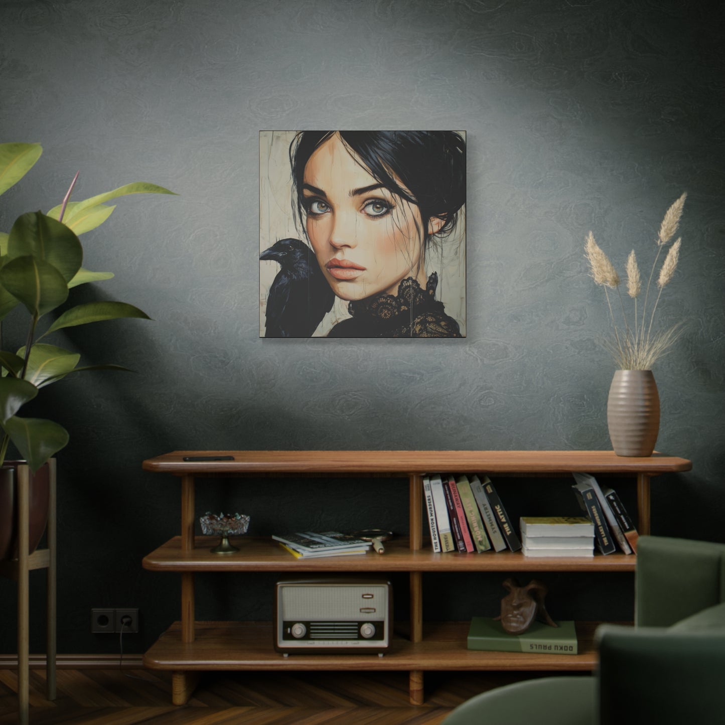 Gallery Wrapped Canvas, Myth and Bones Gothic Art Canvas, Dark Muse Canvas - Blythe