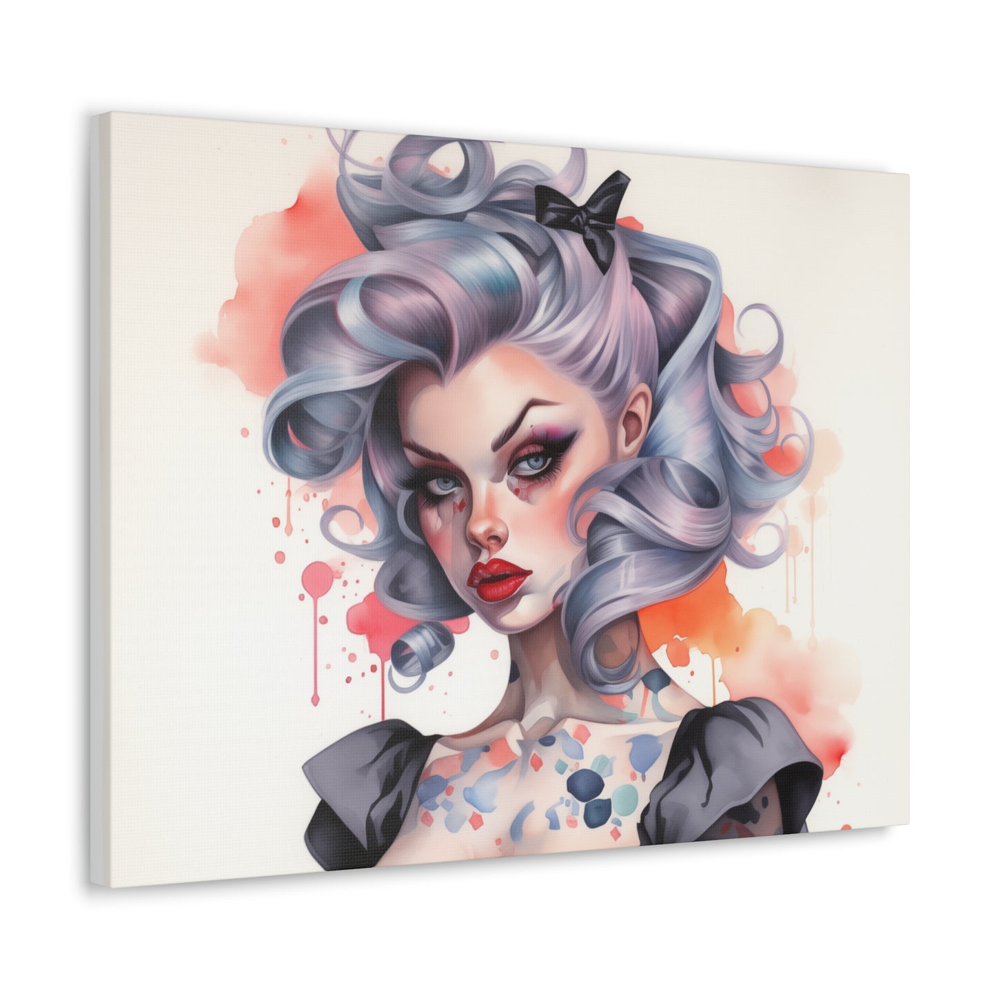 Gallery Wrapped Canvas, Edgy Tattooed Beauty, Urban Pop Art Canvas – Noelle