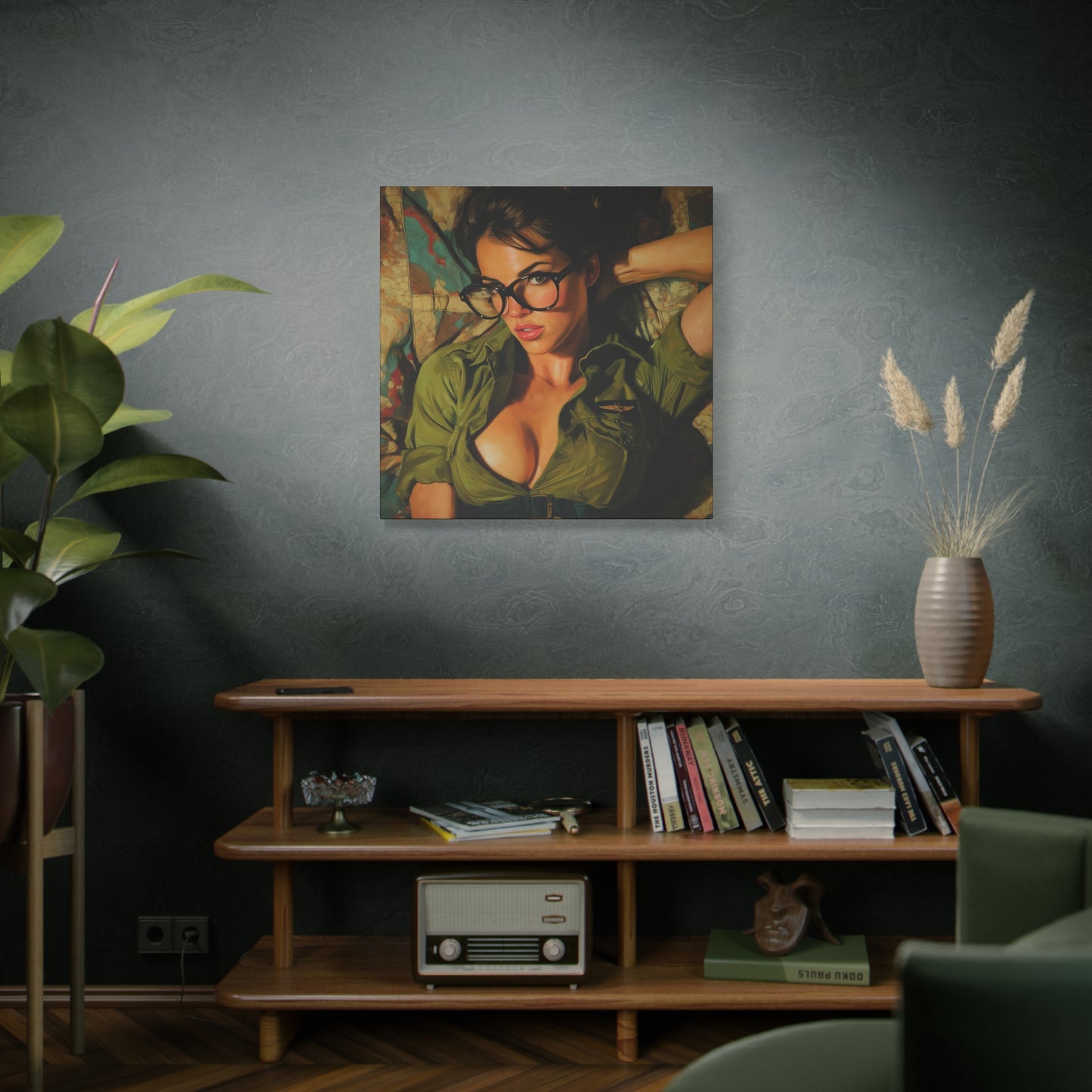 Gallery Wrapped Canvas, Liberty and Lace Art Canvas, Erotic Pinup Art Canvas – Darla