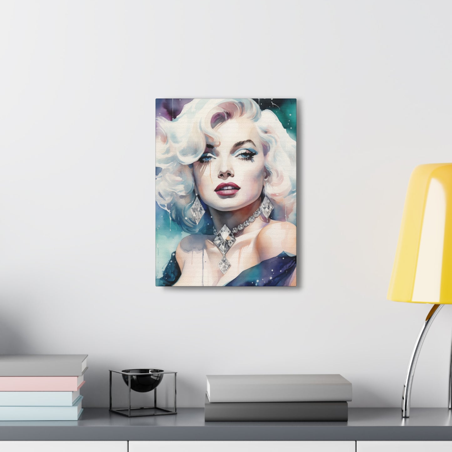 Canvas Wall Art, Gallery Wrapped Pop Art, Celebrity Wall Art – Marilyn Monroe - Diamonds