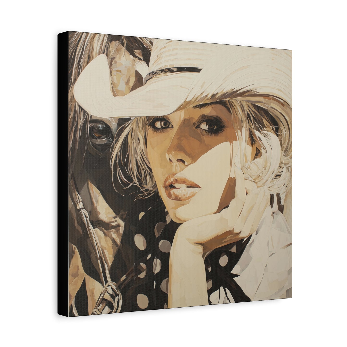 Gallery Wrapped Canvas, Wranglers and Wreckage Art Canvas, Erotic Pinup Art Canvas – Hattie