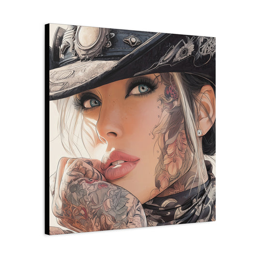 Gallery Wrapped Canvas, Wranglers and Wreckage Art Canvas, Erotic Pinup Art Canvas – Raine