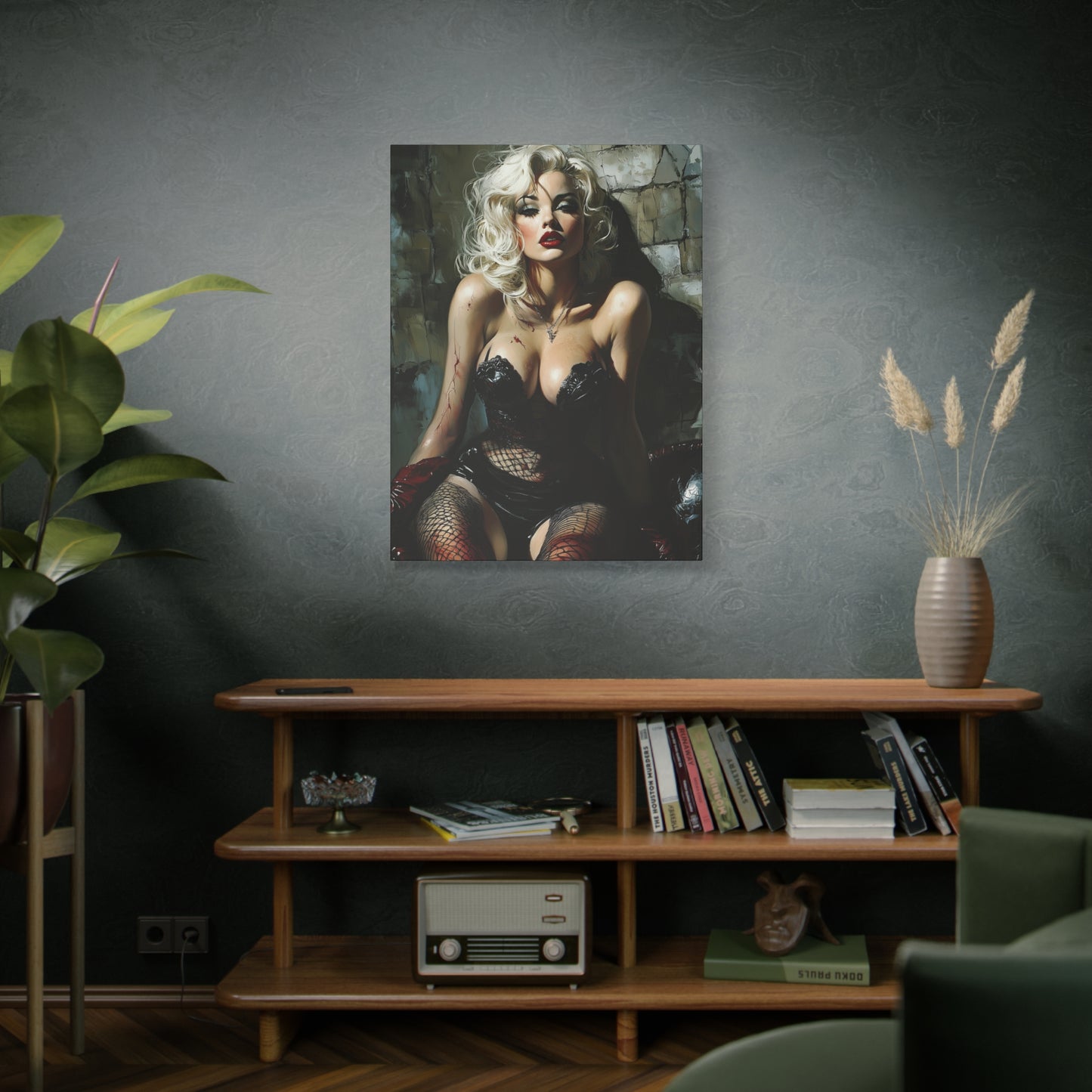 Gallery Wrapped Canvas, Guilt and Grit Adult Art Canvas, Erotic Pinup Art Canvas – Isla