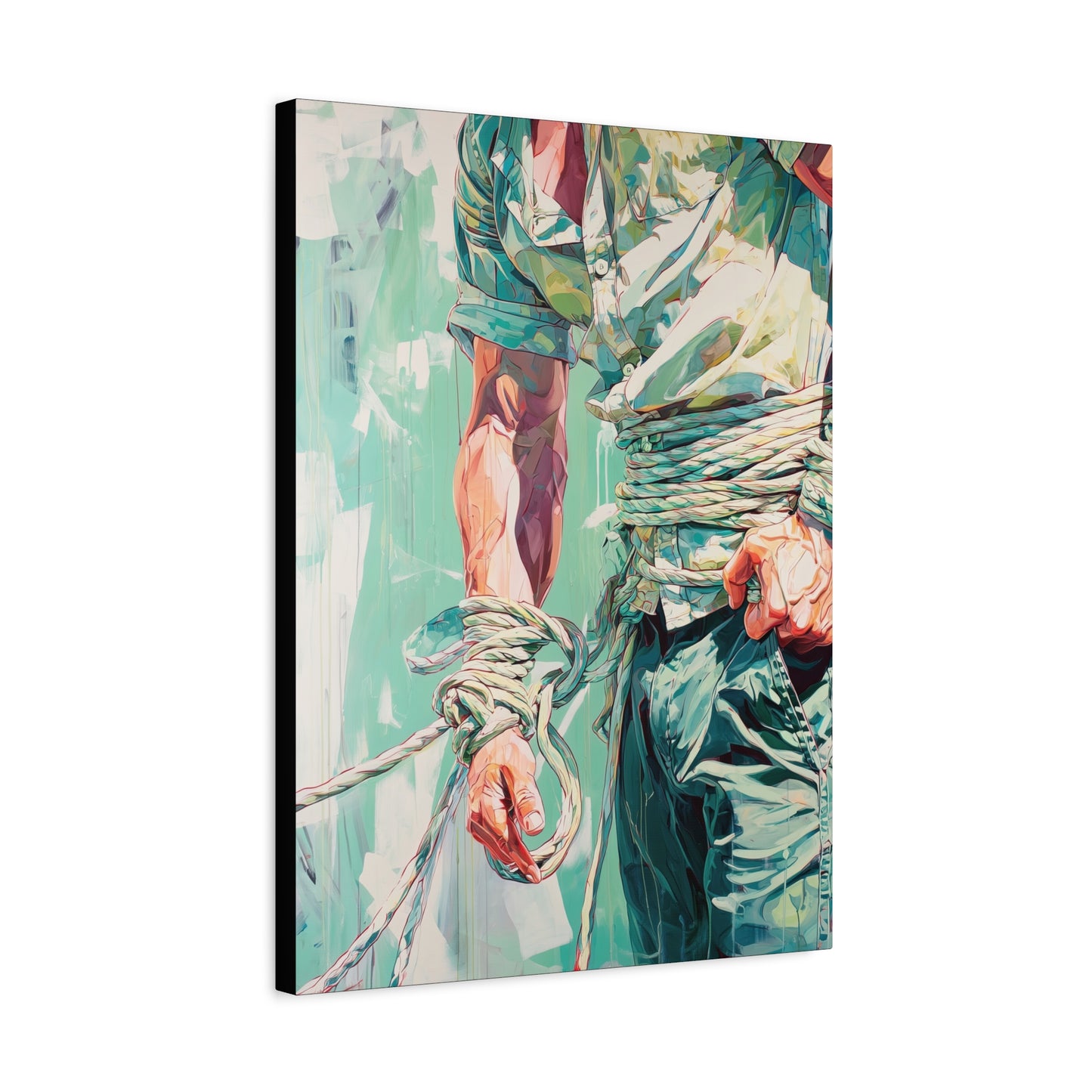 Gallery Wrapped Canvas, Ropes and Reverence Art Canvas, Erotic Shibari Art Canvas – Jiro