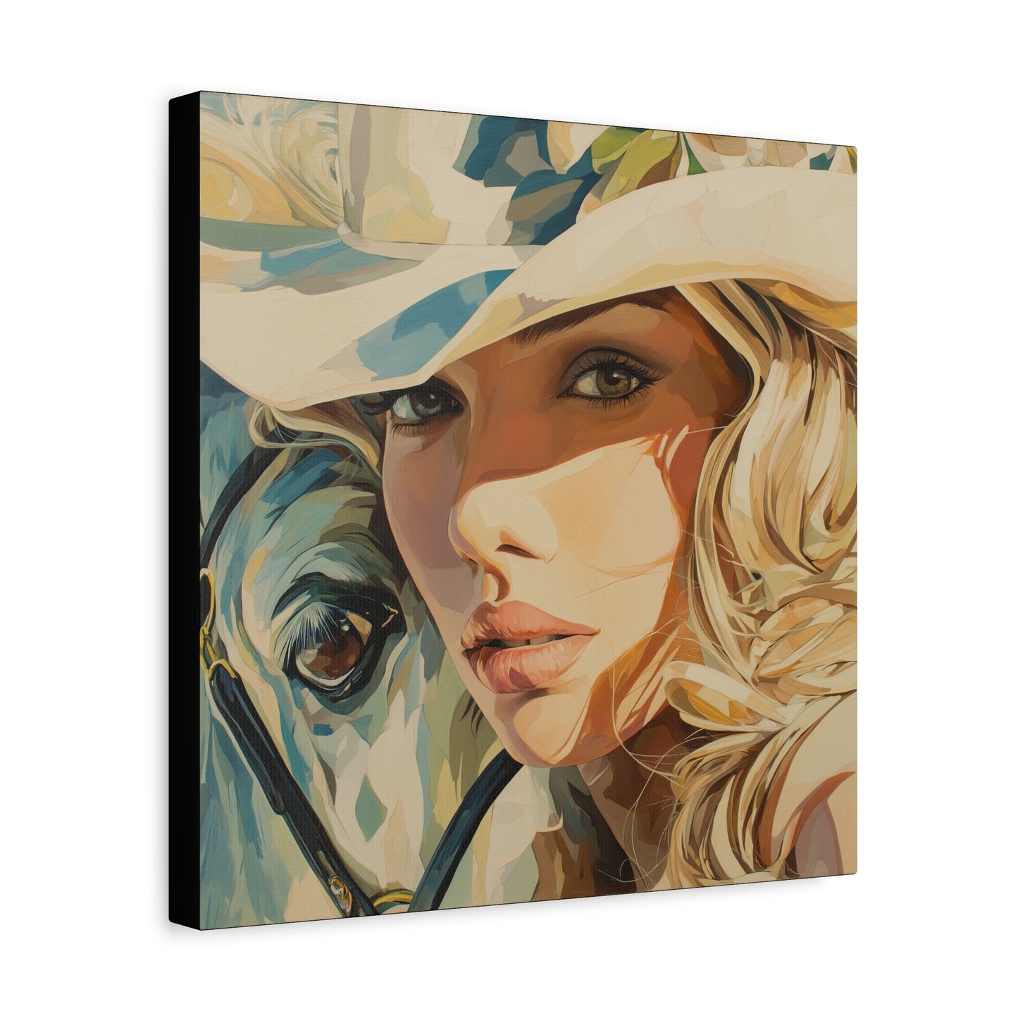 Gallery Wrapped Canvas, Wranglers and Wreckage Art Canvas, Erotic Pinup Art Canvas – Belle