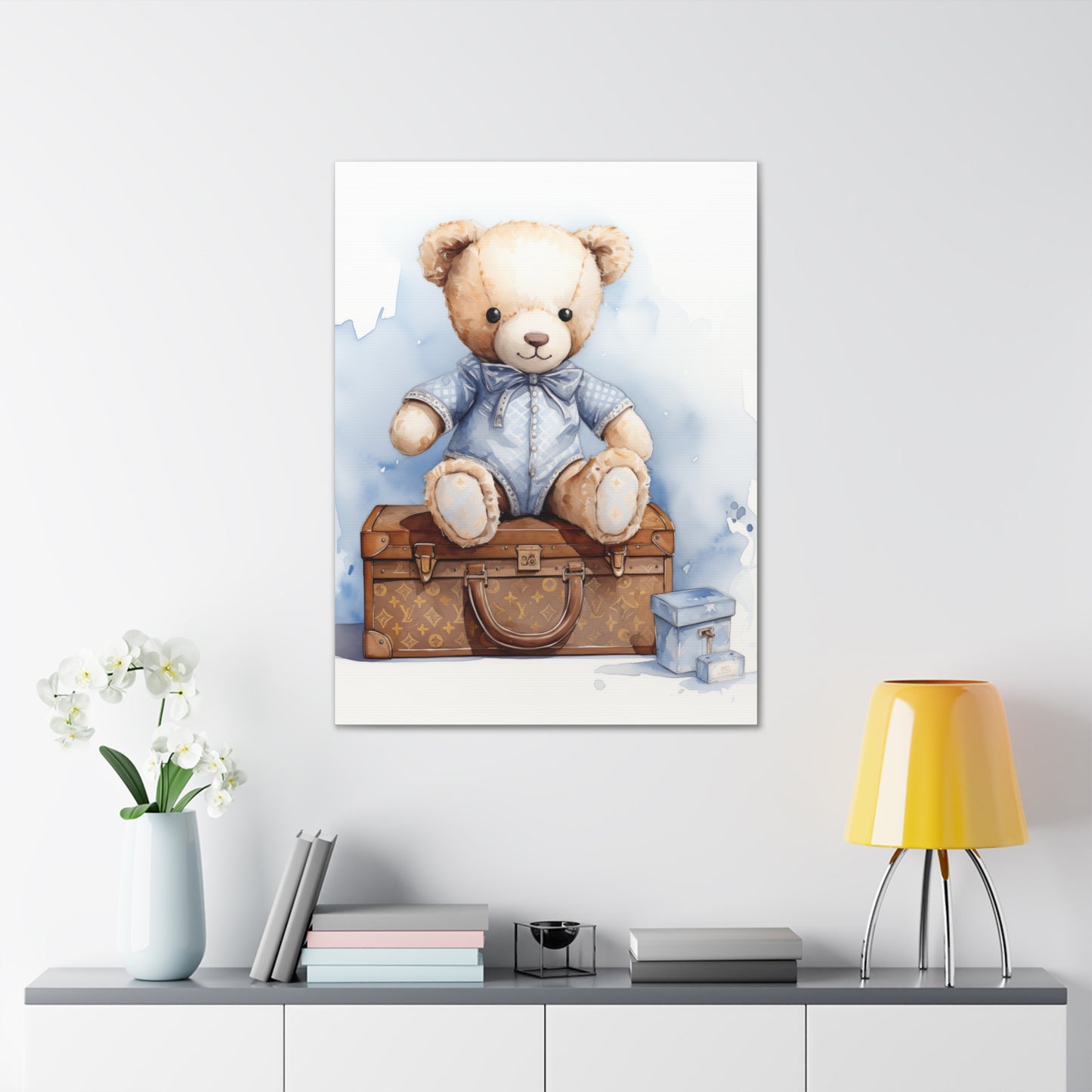Canvas Gallery Wrap - LV Bear Wall Art - Blu