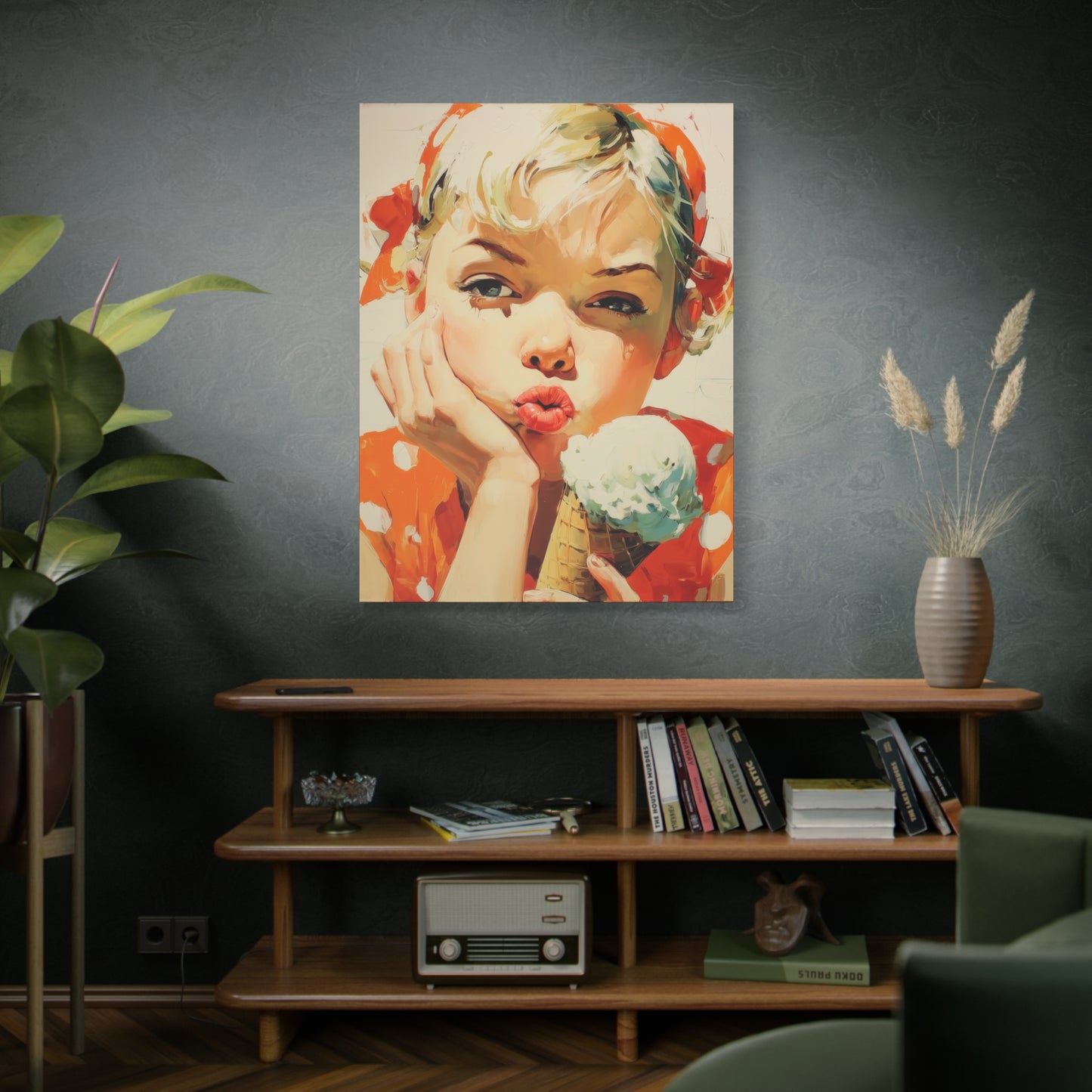 Gallery Wrapped Canvas, Sweet Summer Nostalgia, Sugar and Spice Art Canvas, Ice Cream Dreams Art – June