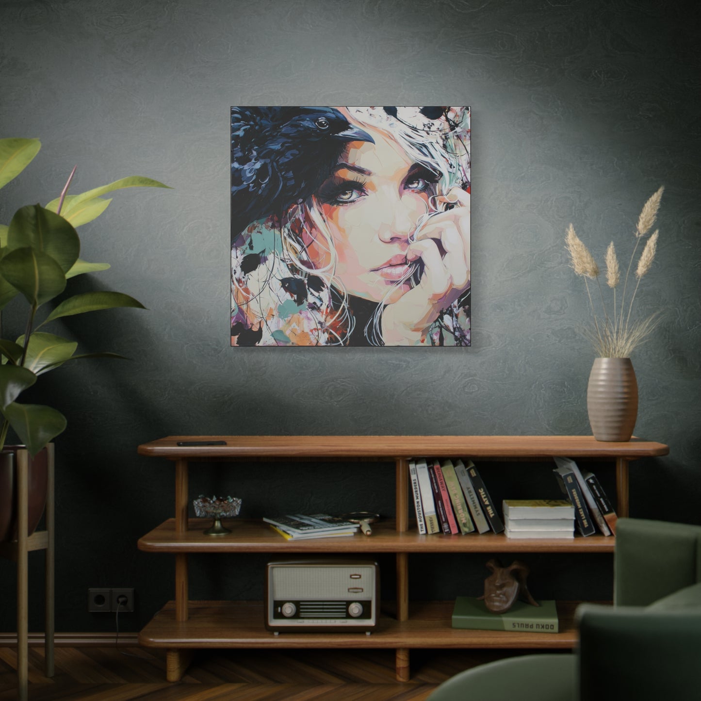 Gallery Wrapped Canvas, Myth and Bones Gothic Art Canvas, Dark Muse Canvas - Calista