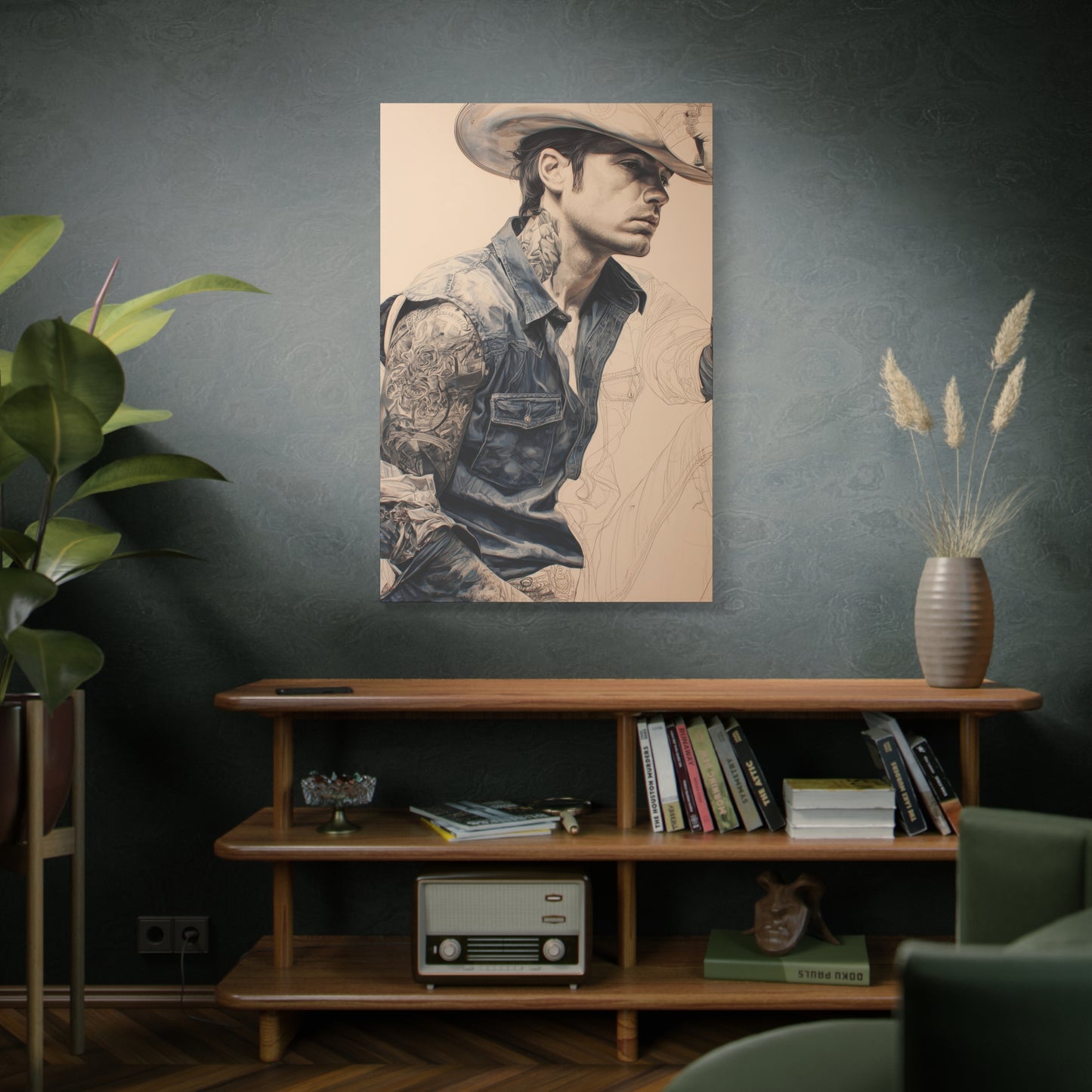 Gallery Wrapped Canvas, Wranglers and Wreckage Art Canvas, Erotic Pinup Art Canvas – Clay